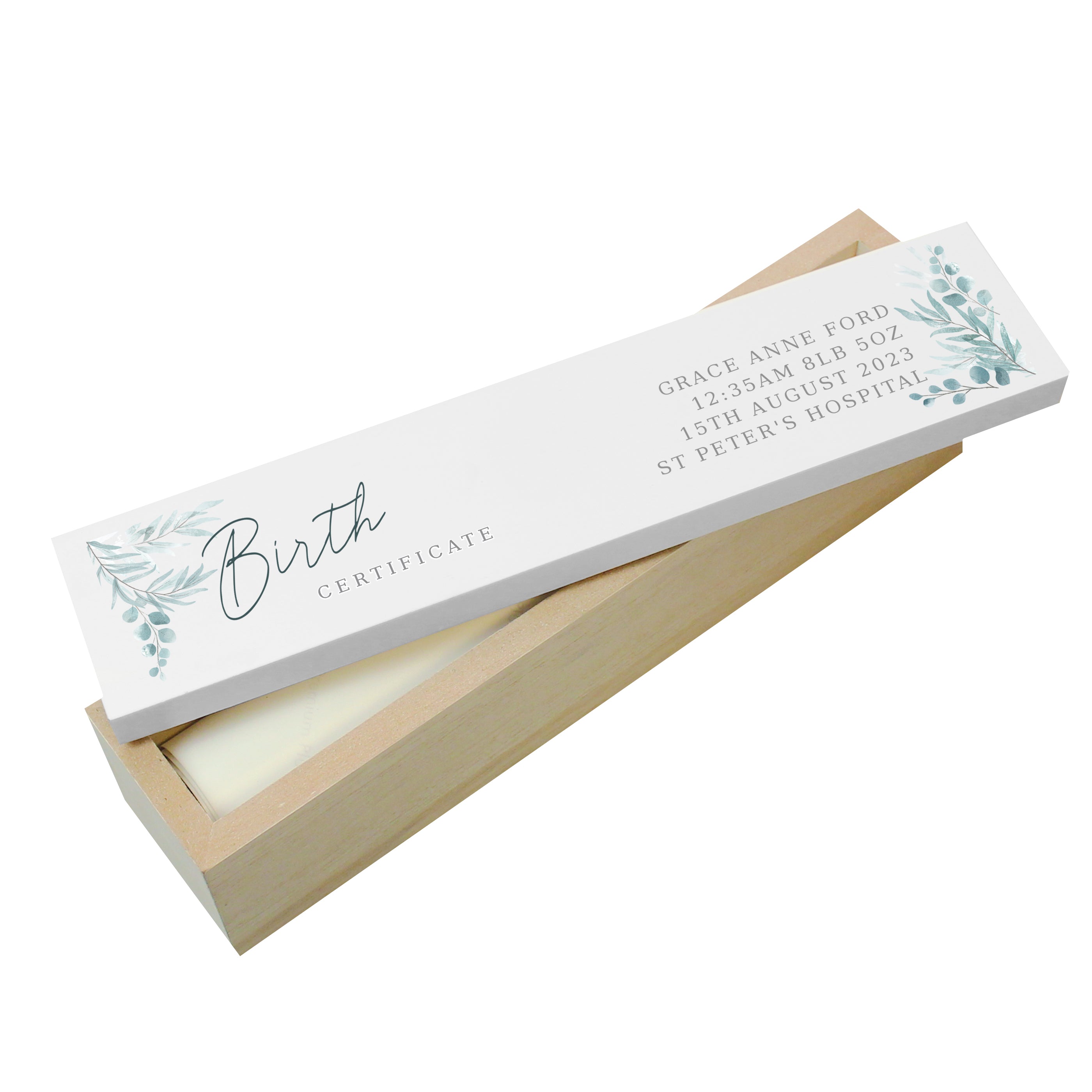 Personalised Botanical Wooden Certificate Holder - gift & personalise