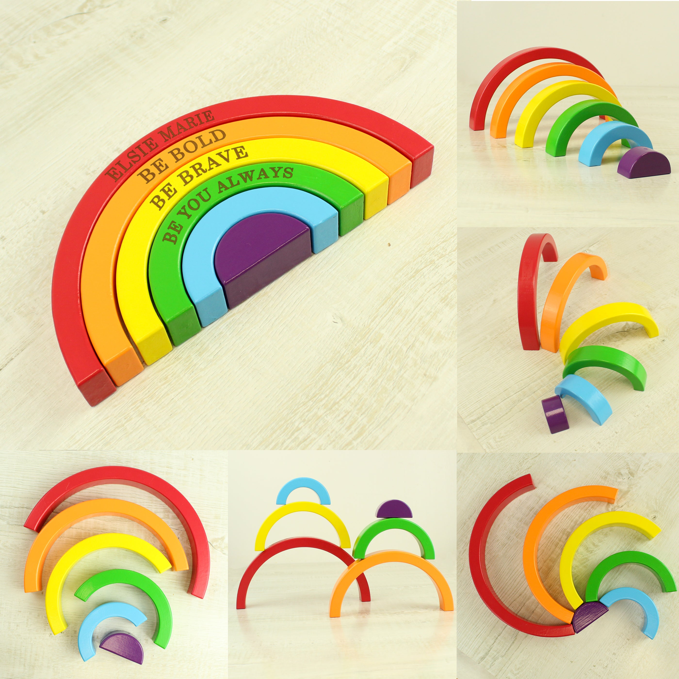 Personalised Wooden Rainbow Stacker - gift & personalise