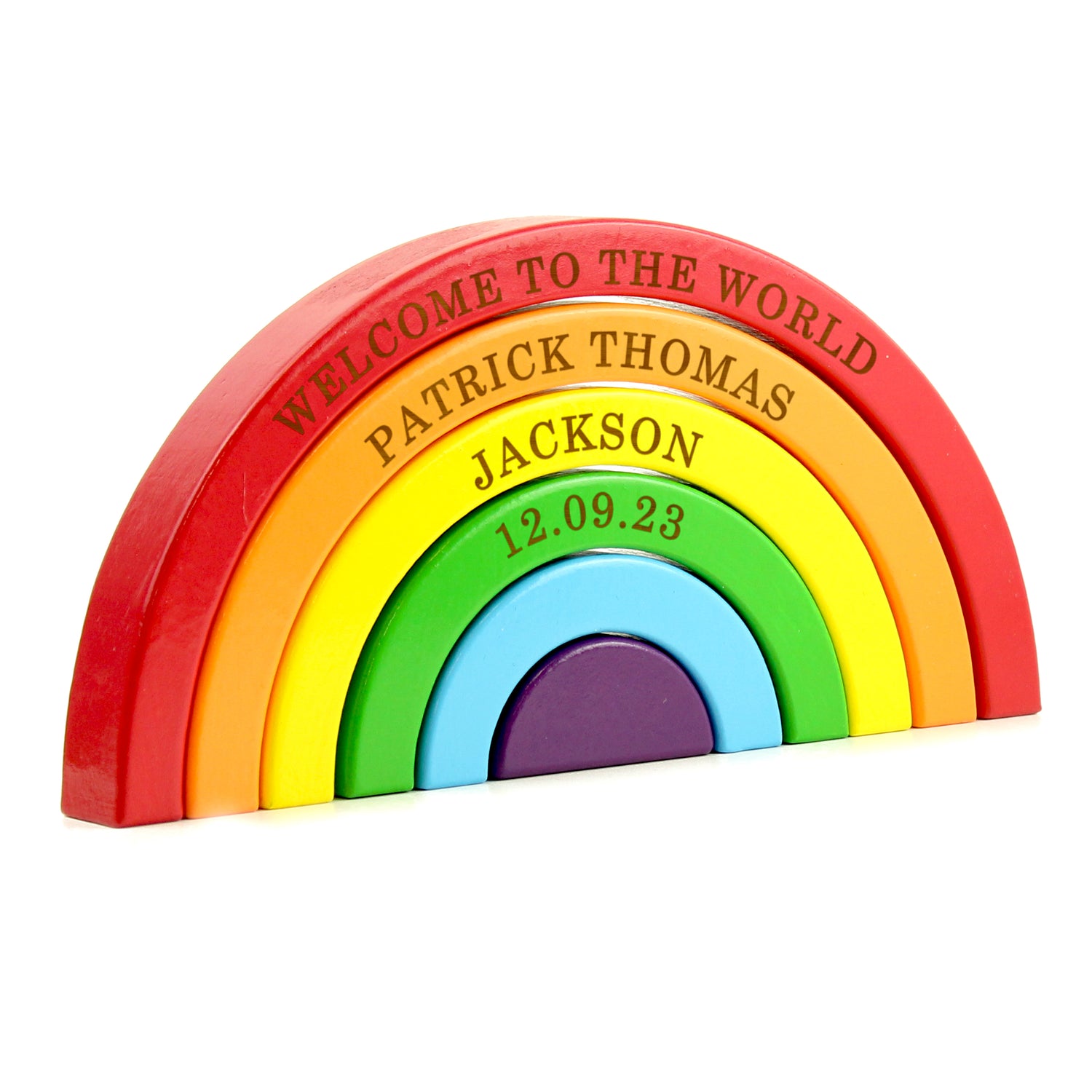 Personalised Wooden Rainbow Stacker - gift & personalise