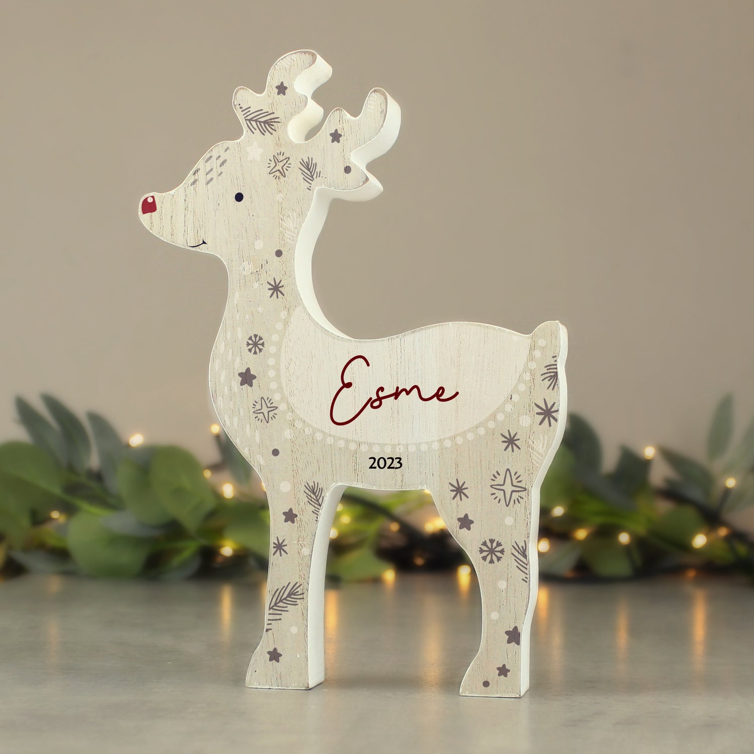 Personalised Red Nosed Reindeer Ornament - gift & personalise