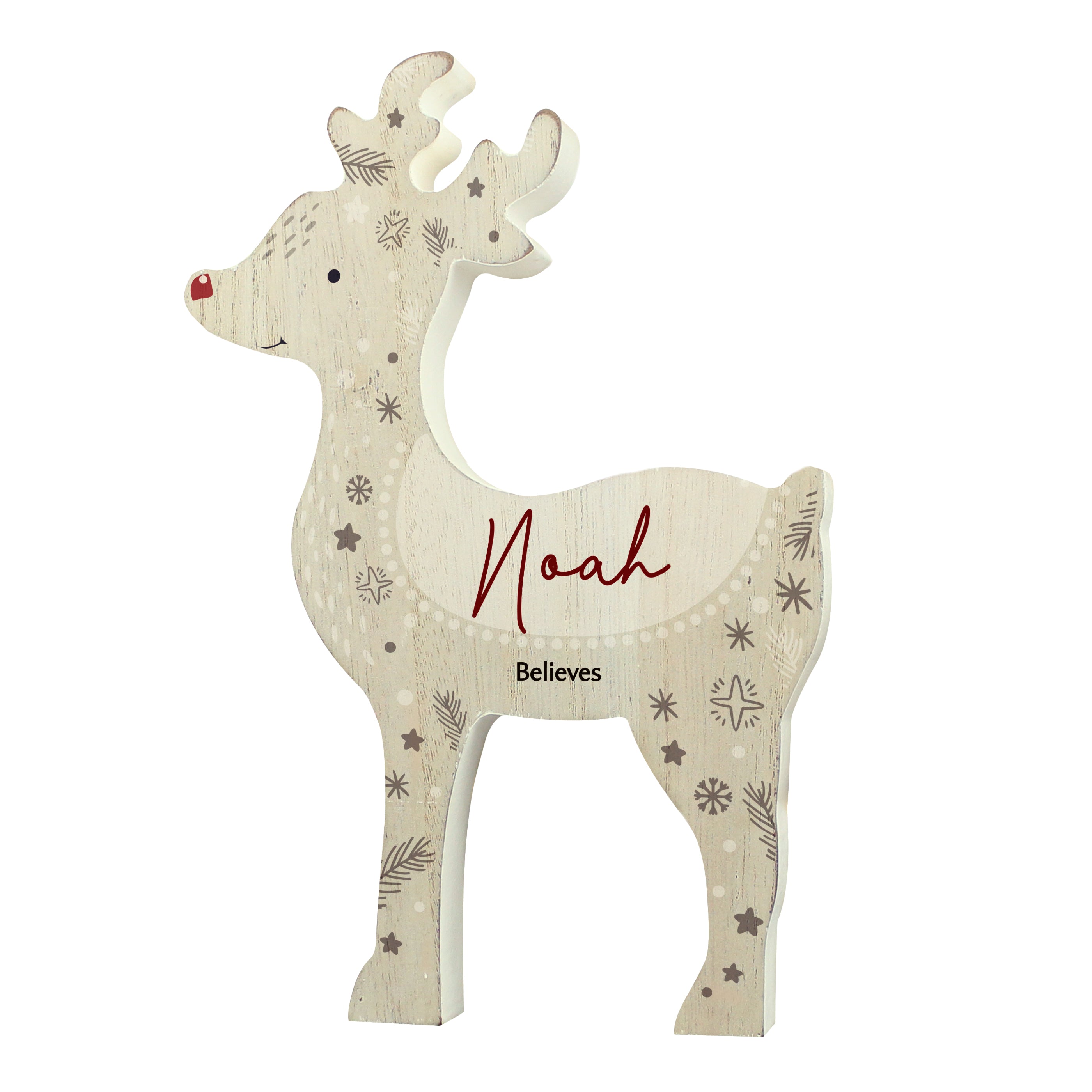 Personalised Red Nosed Reindeer Ornament - gift & personalise