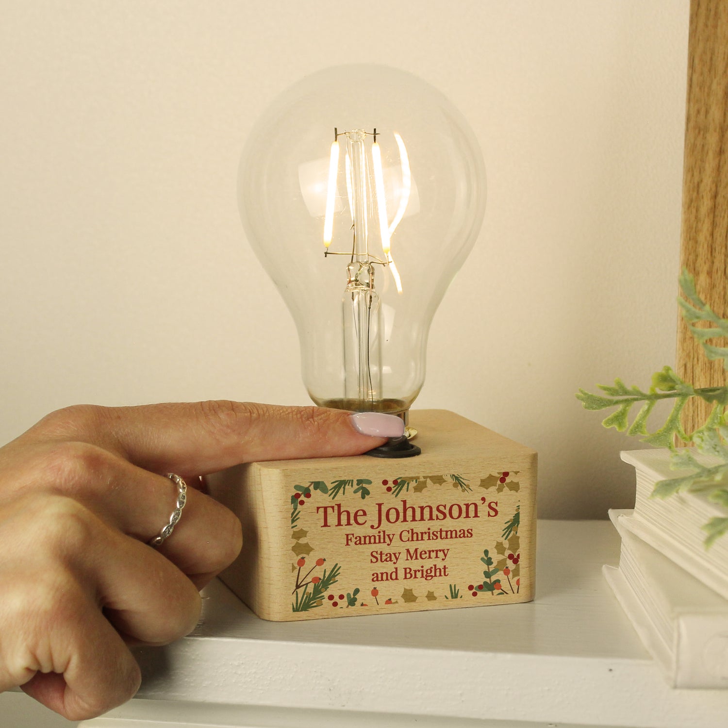 Personalised Christmas Foliage Light Bulb - gift & personalise