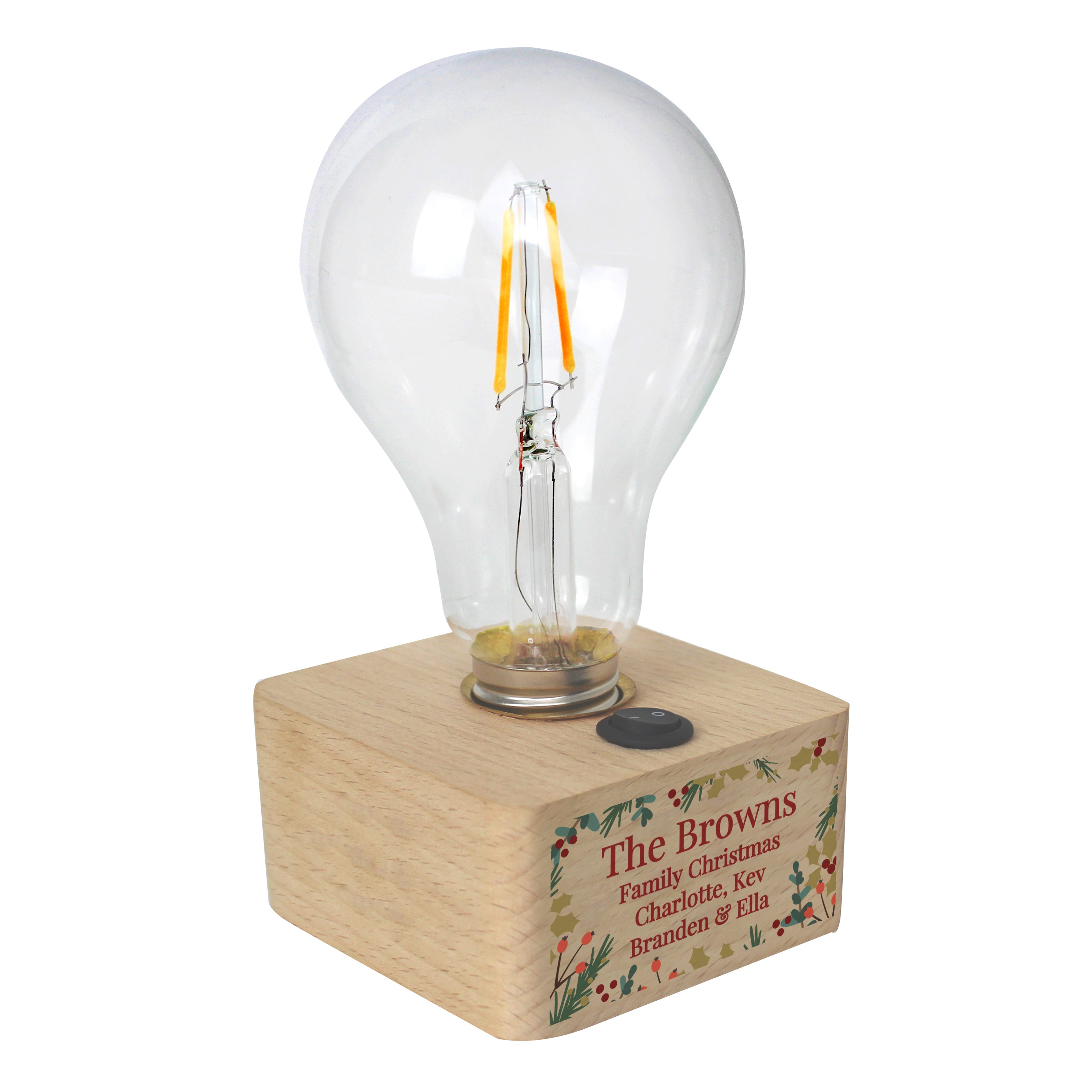 Personalised Christmas Foliage Light Bulb - gift & personalise