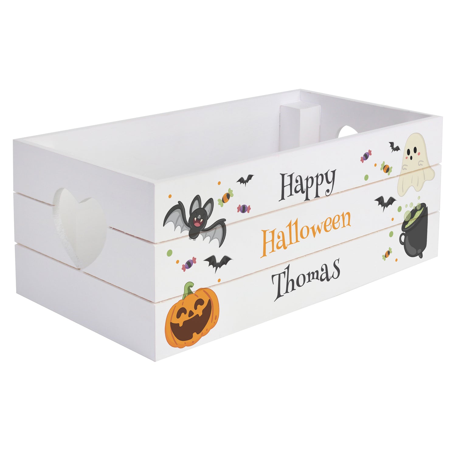 Personalised Halloween Small Wooden Treats Crate - gift & personalise