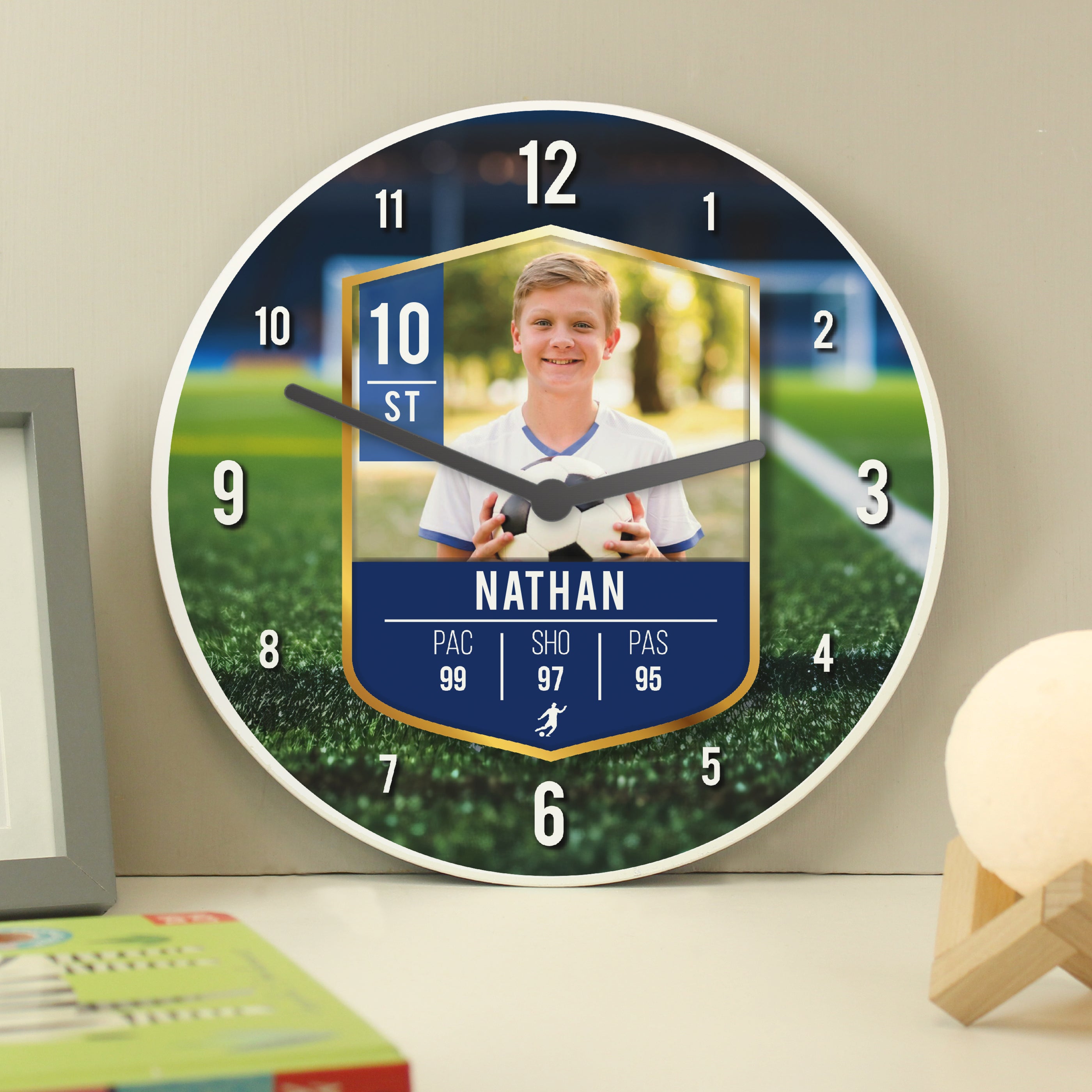 Personalised Football Photo Upload Childrens Clock - gift & personalise