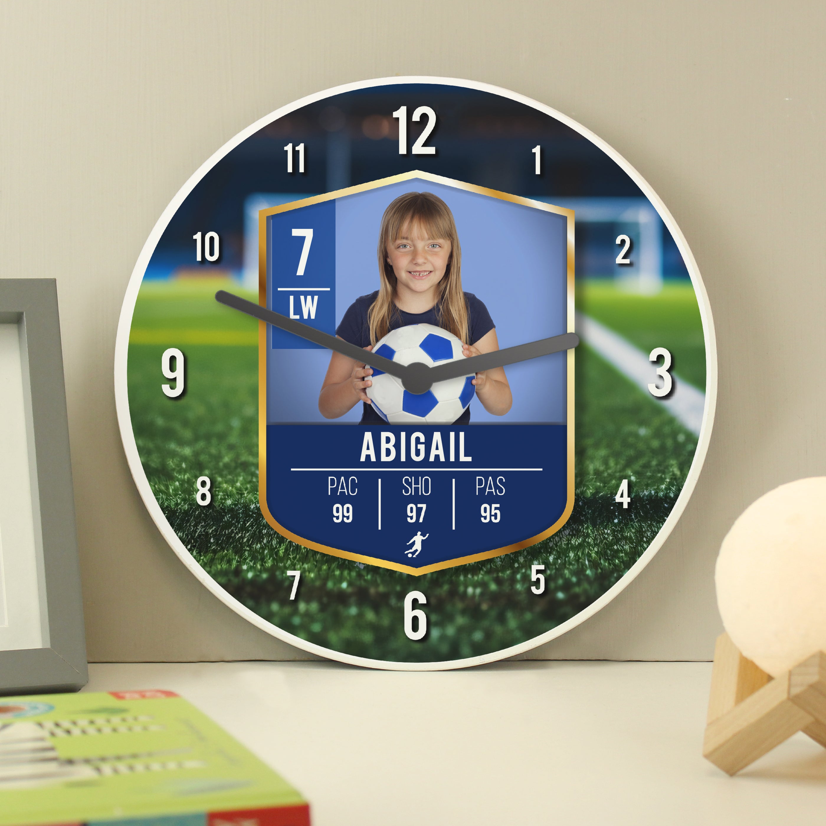 Personalised Football Photo Upload Childrens Clock - gift & personalise