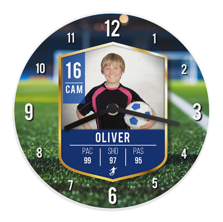 Personalised Football Photo Upload Childrens Clock - gift & personalise