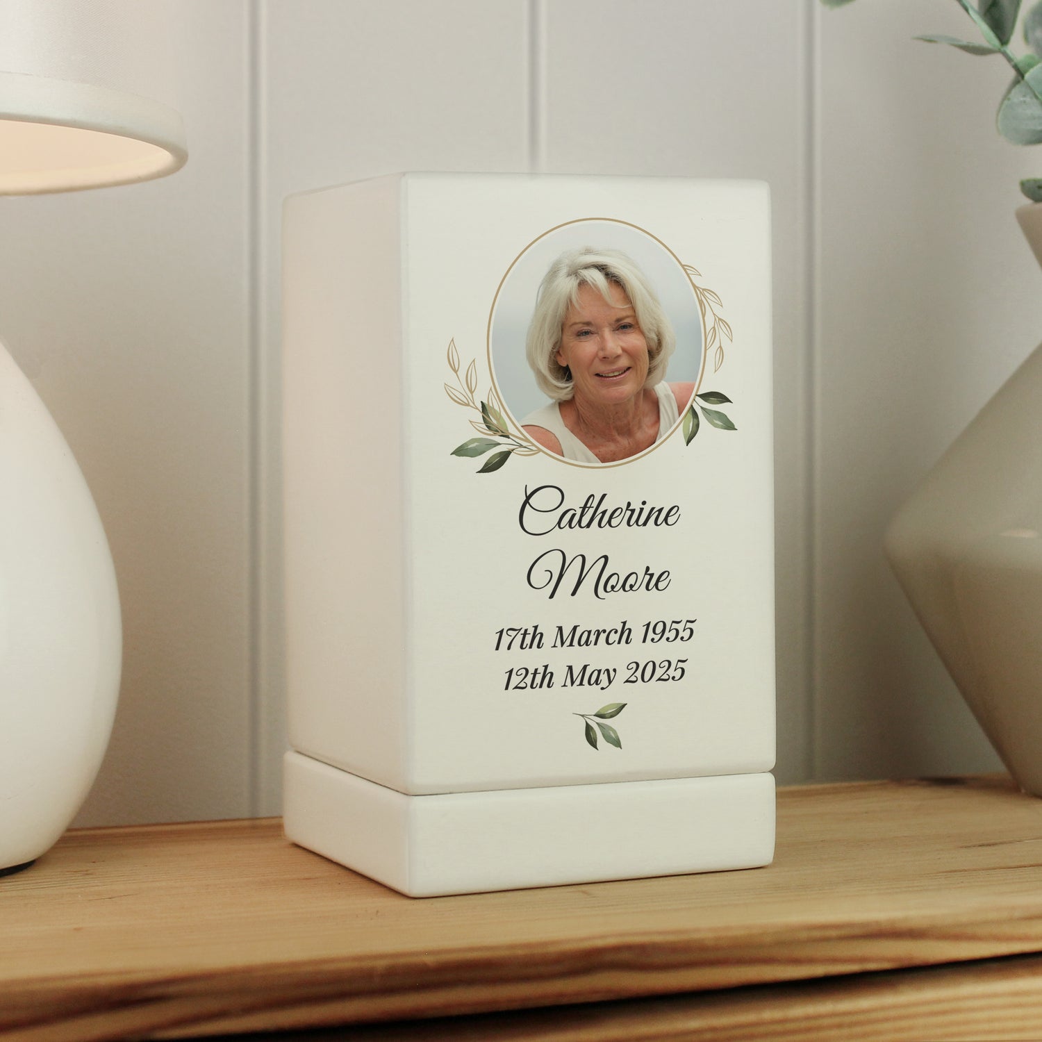 Personalised Photo Upload Small Wooden Urn - gift & personalise