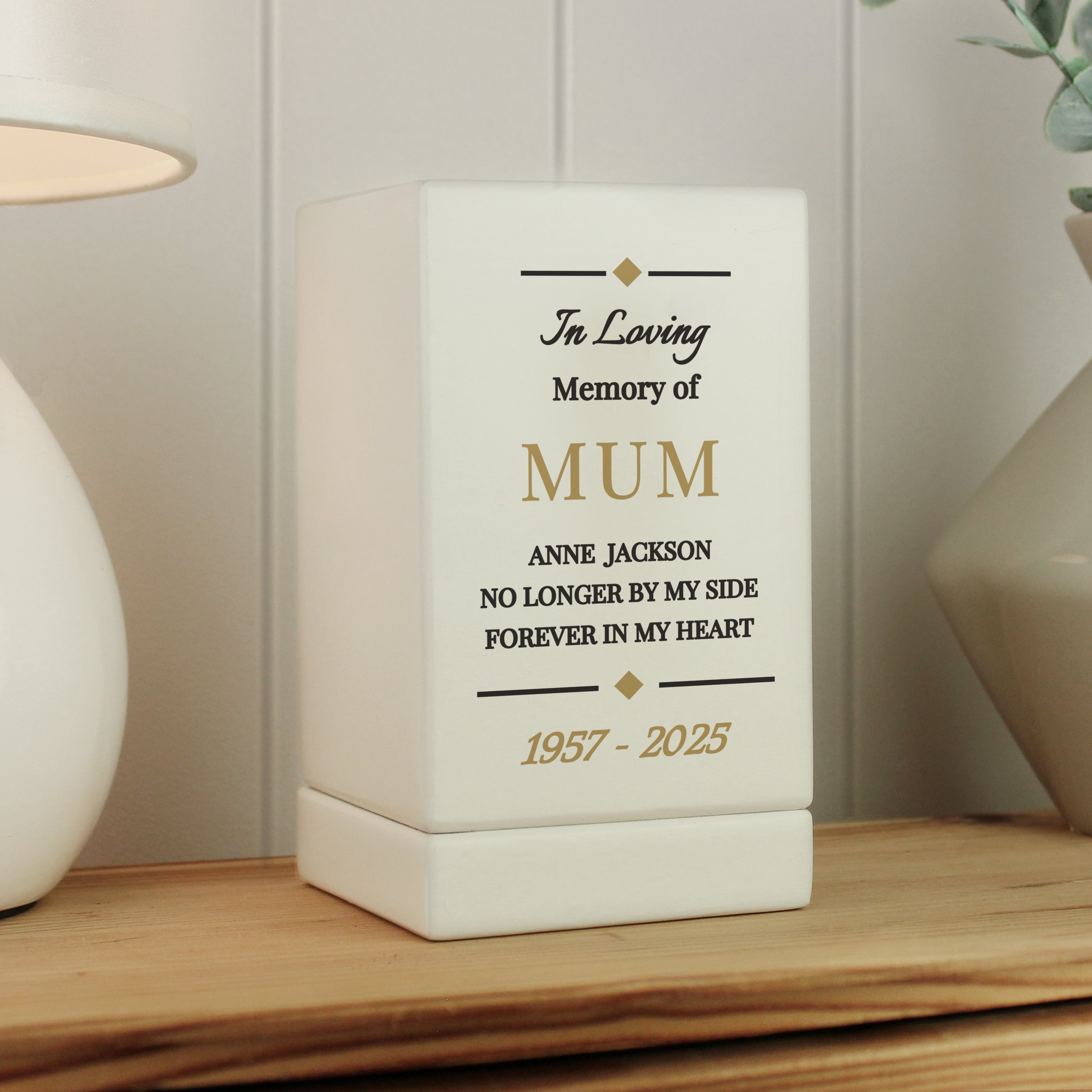 Personalised Memorial Small Wooden Urn - gift & personalise