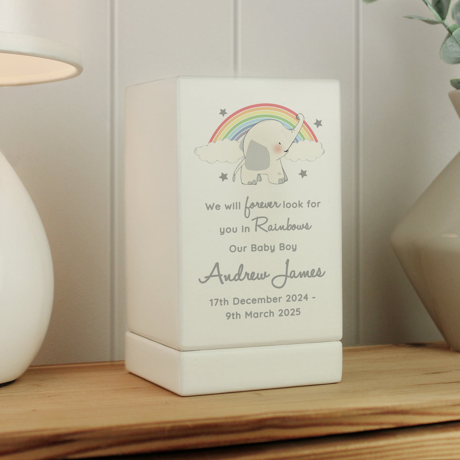 Personalised Childs Memorial Small Wooden Urn - gift & personalise