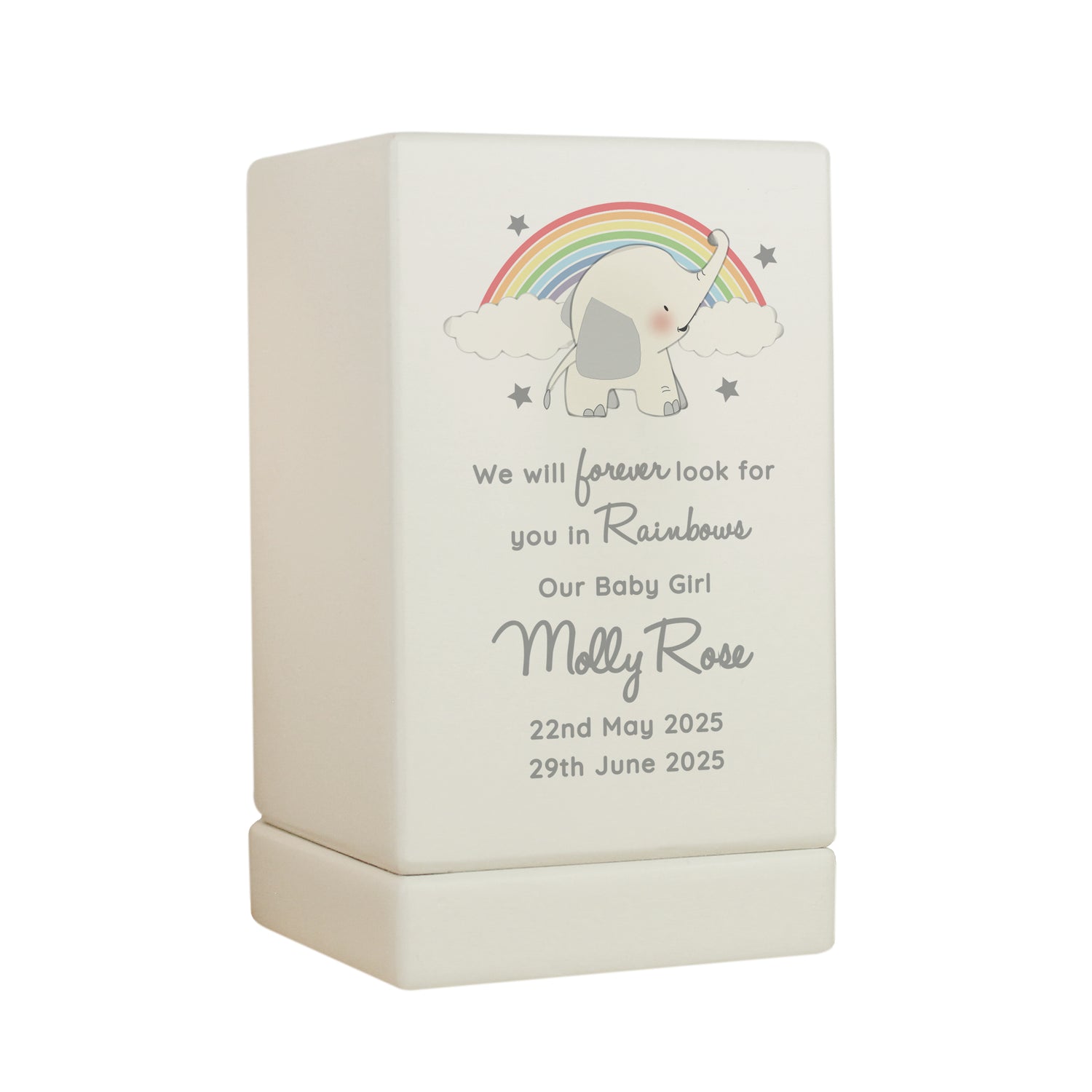 Personalised Childs Memorial Small Wooden Urn - gift & personalise