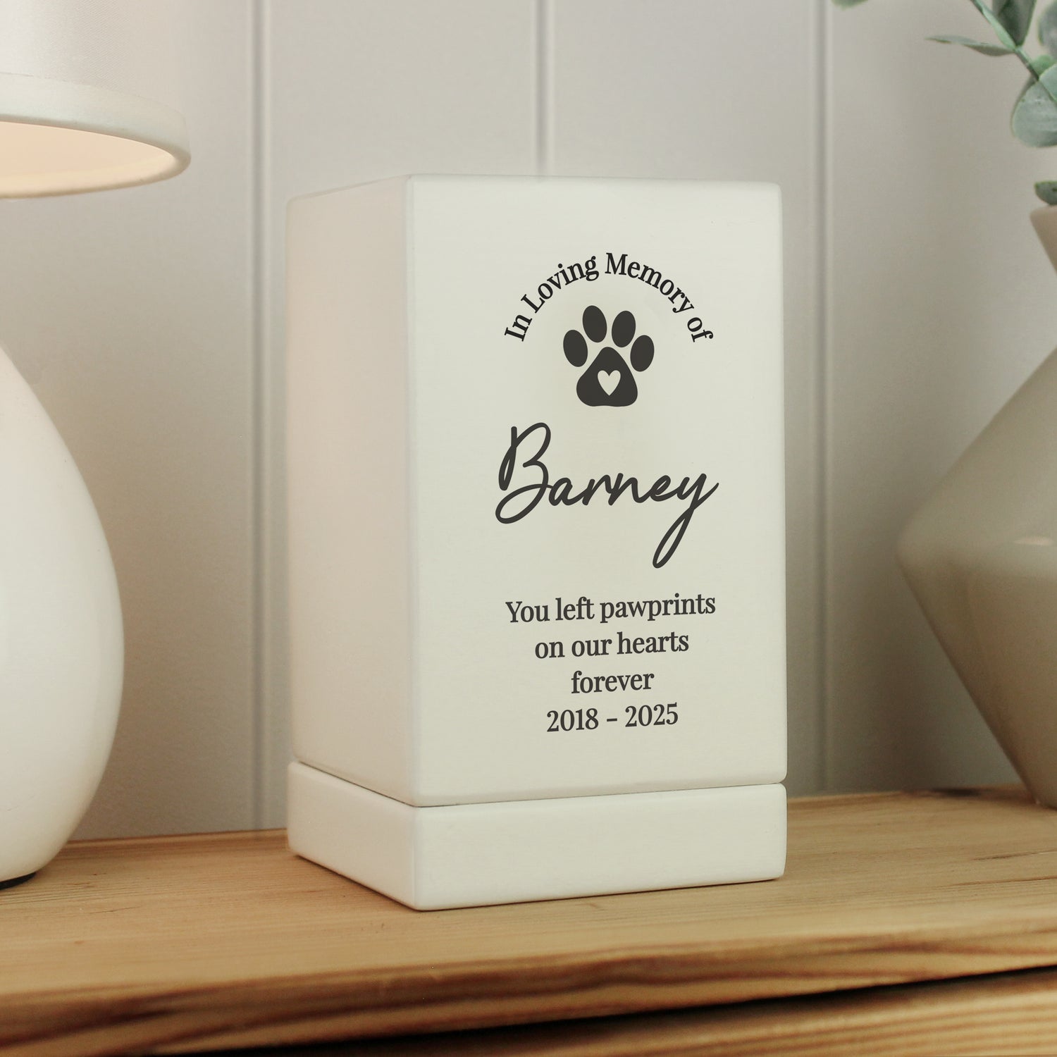 Personalised Pet Memorial Small Wooden Urn - gift & personalise