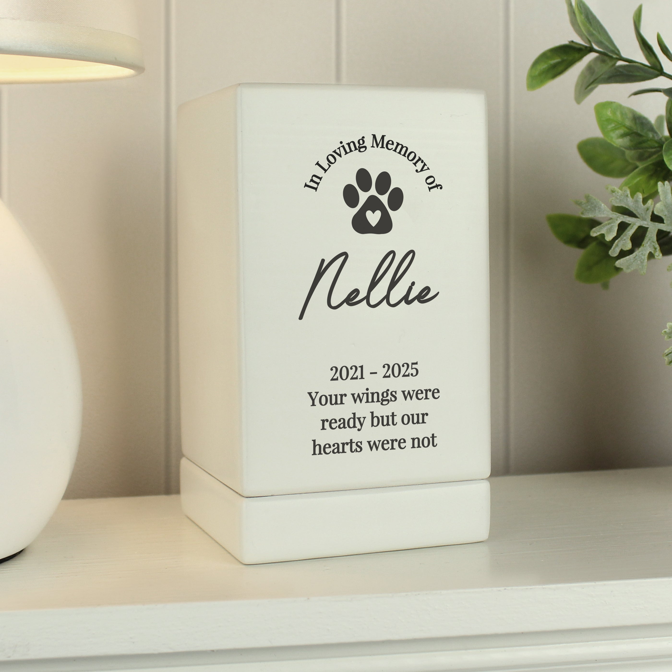 Personalised Pet Memorial Small Wooden Urn - gift & personalise