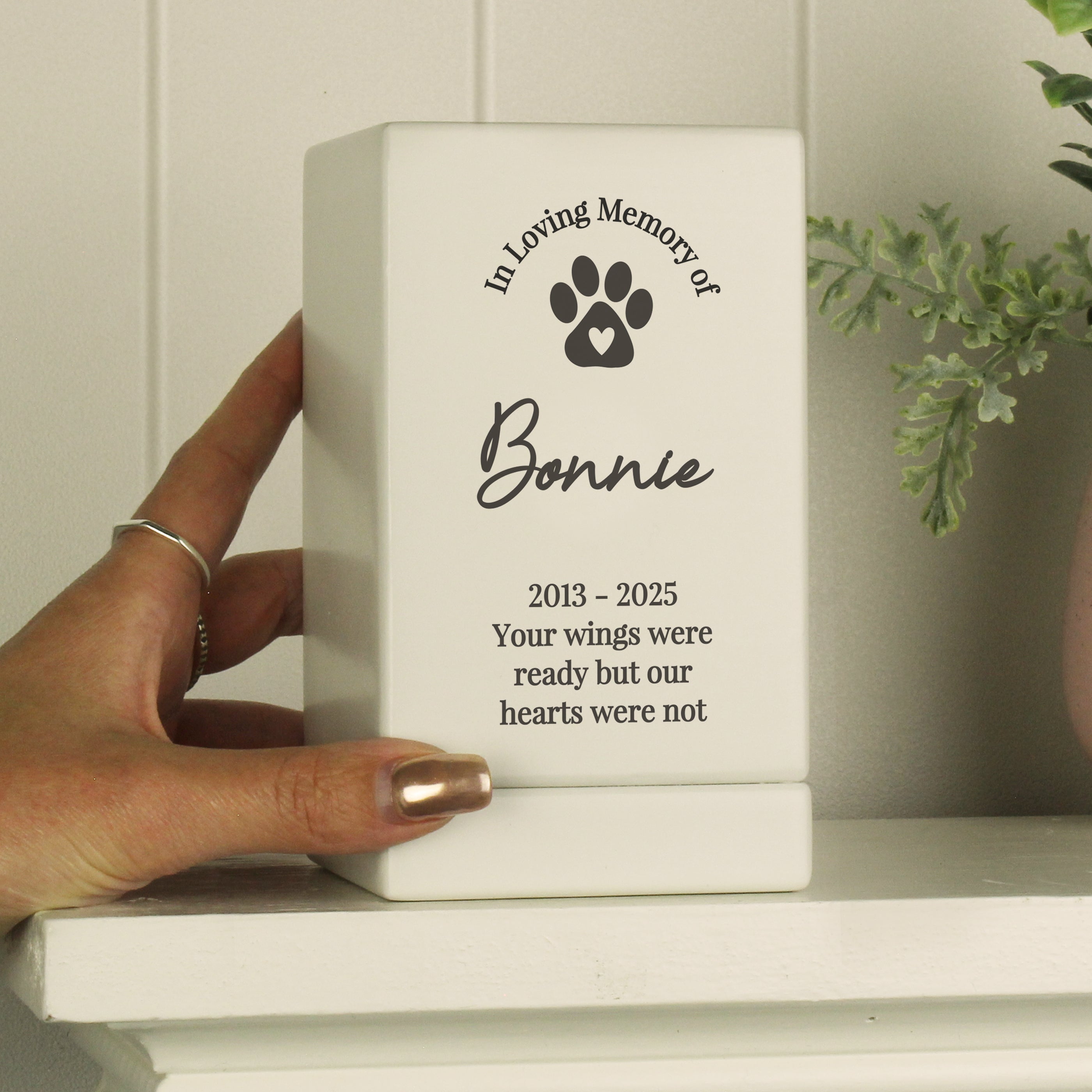 Personalised Pet Memorial Small Wooden Urn - gift & personalise