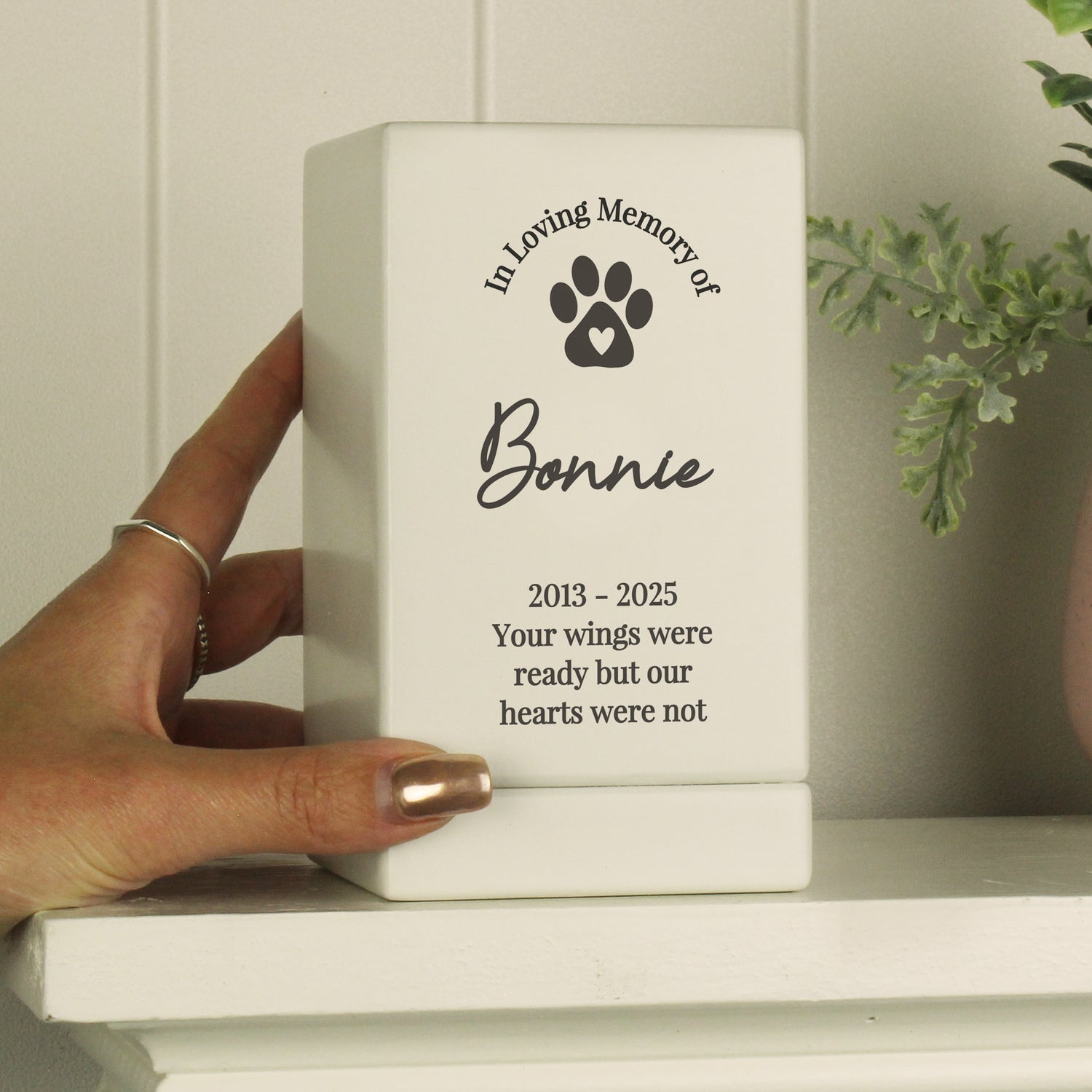 Personalised Pet Memorial Small Wooden Urn - gift & personalise