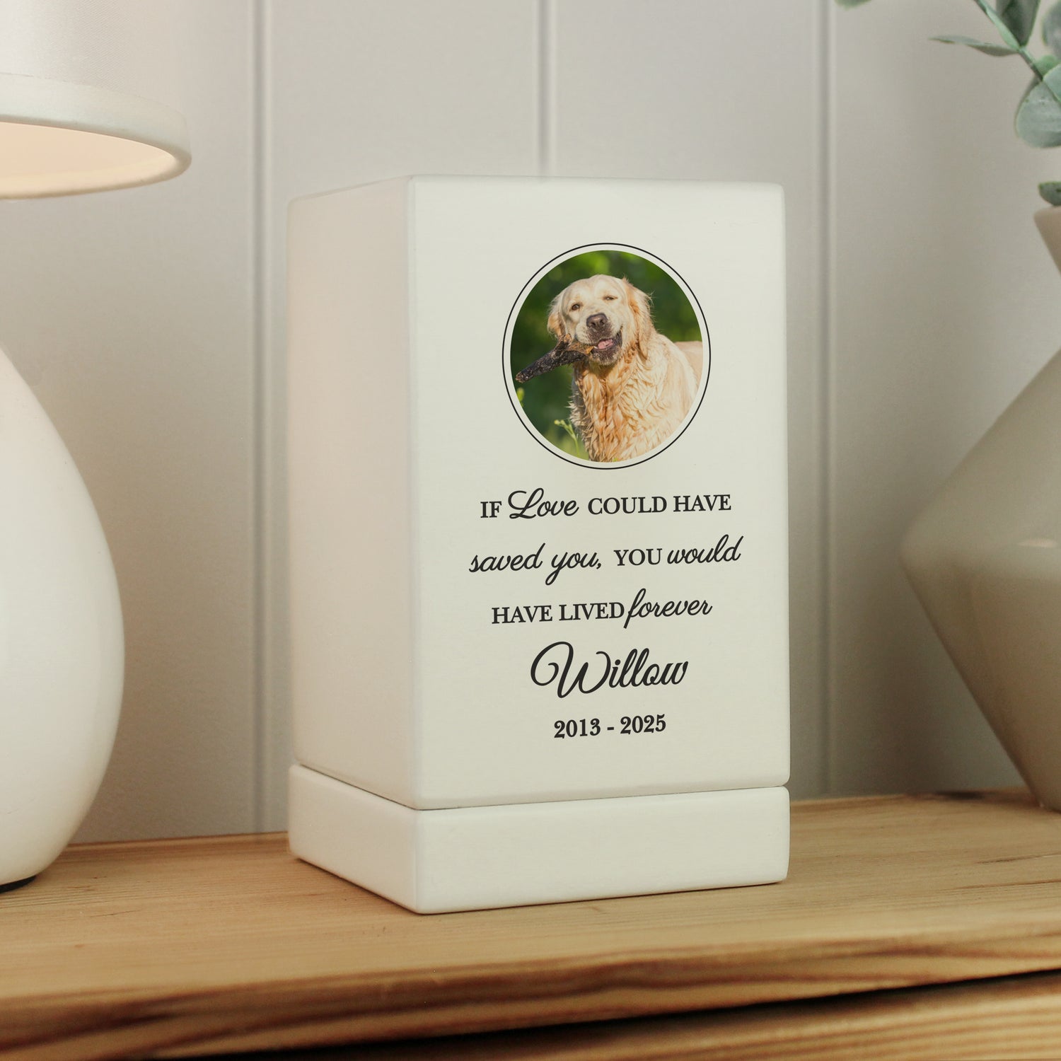 Personalised Pet Photo Upload Small Wooden Urn - gift & personalise