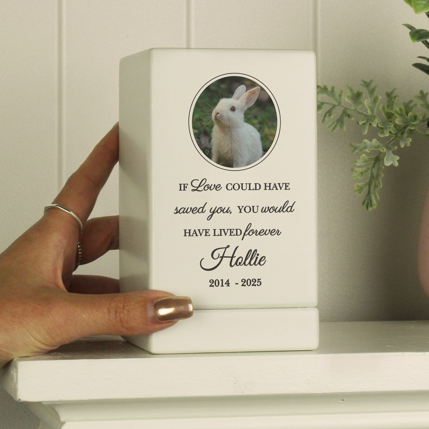 Personalised Pet Photo Upload Small Wooden Urn - gift & personalise