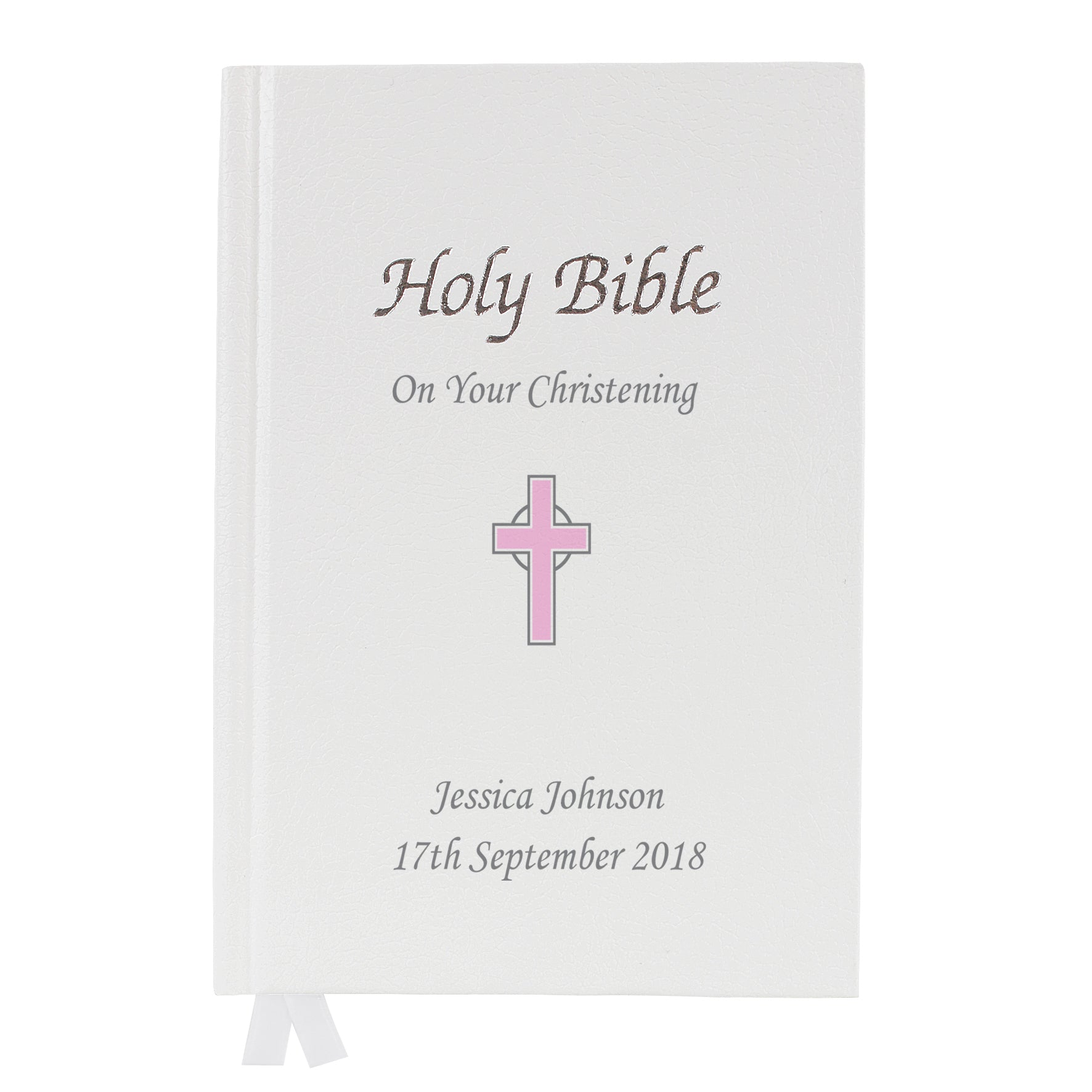 Personalised Pink Cross Bible - gift & personalise