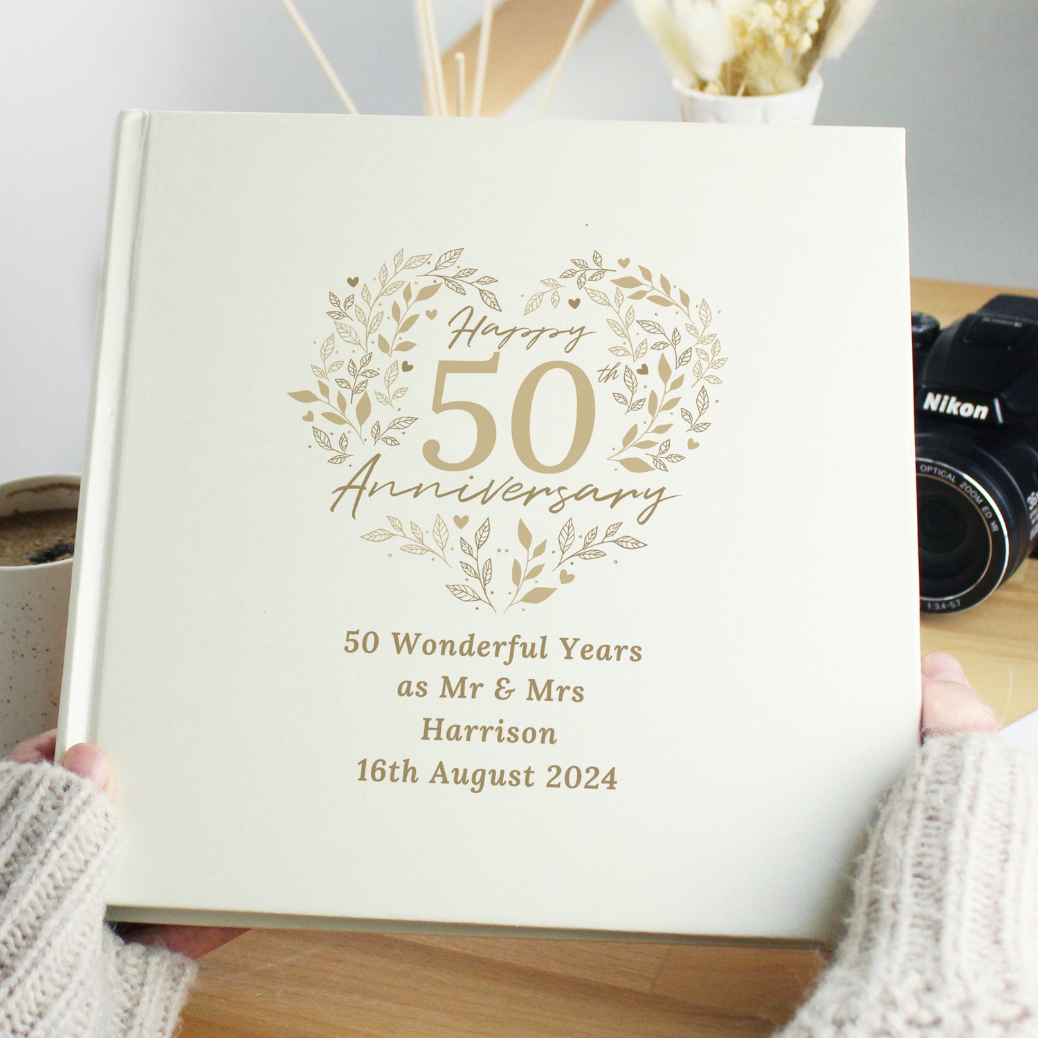 Personalised 50th Golden Wedding Anniversary Photo Album - gift & personalise
