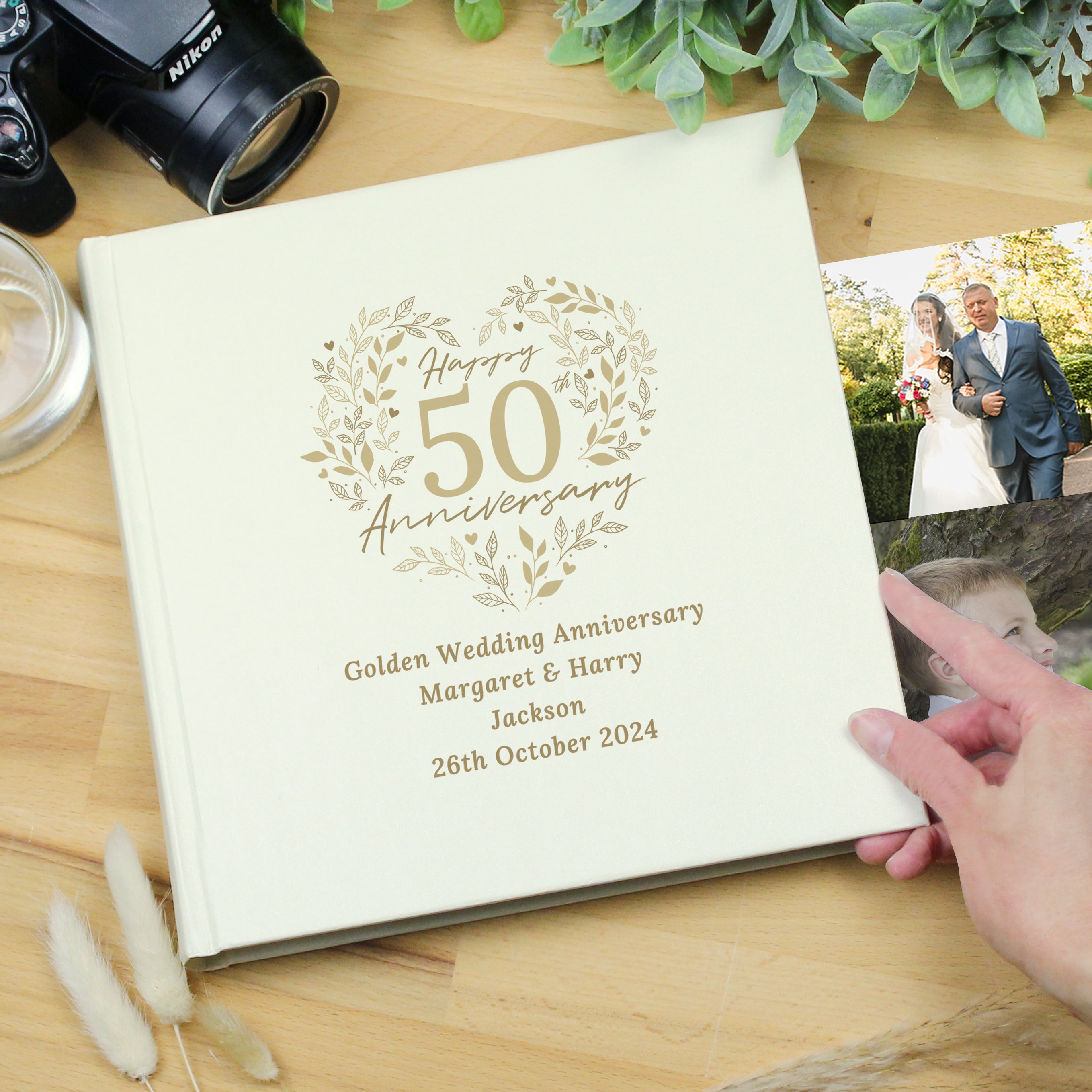 Personalised 50th Golden Wedding Anniversary Photo Album - gift & personalise