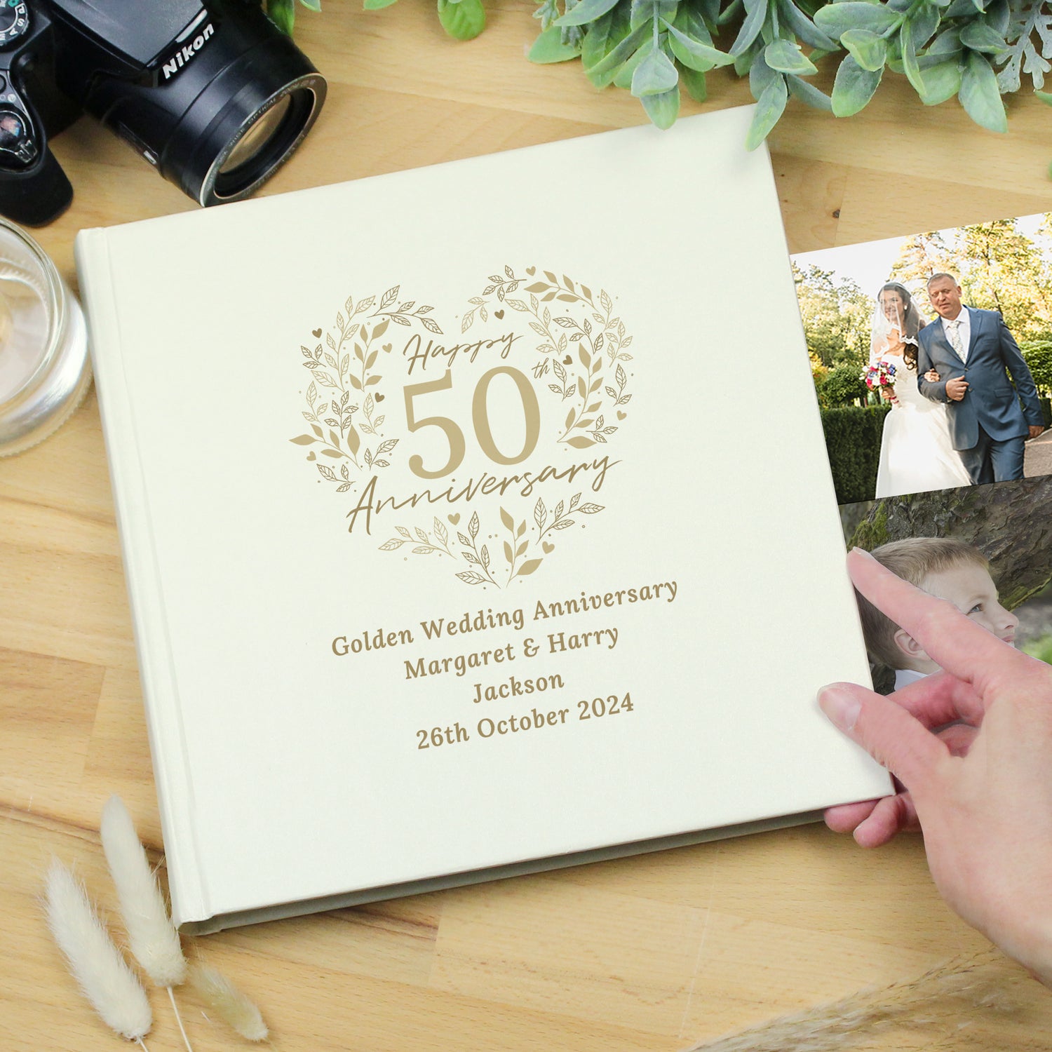Personalised 50th Golden Wedding Anniversary Photo Album - gift & personalise