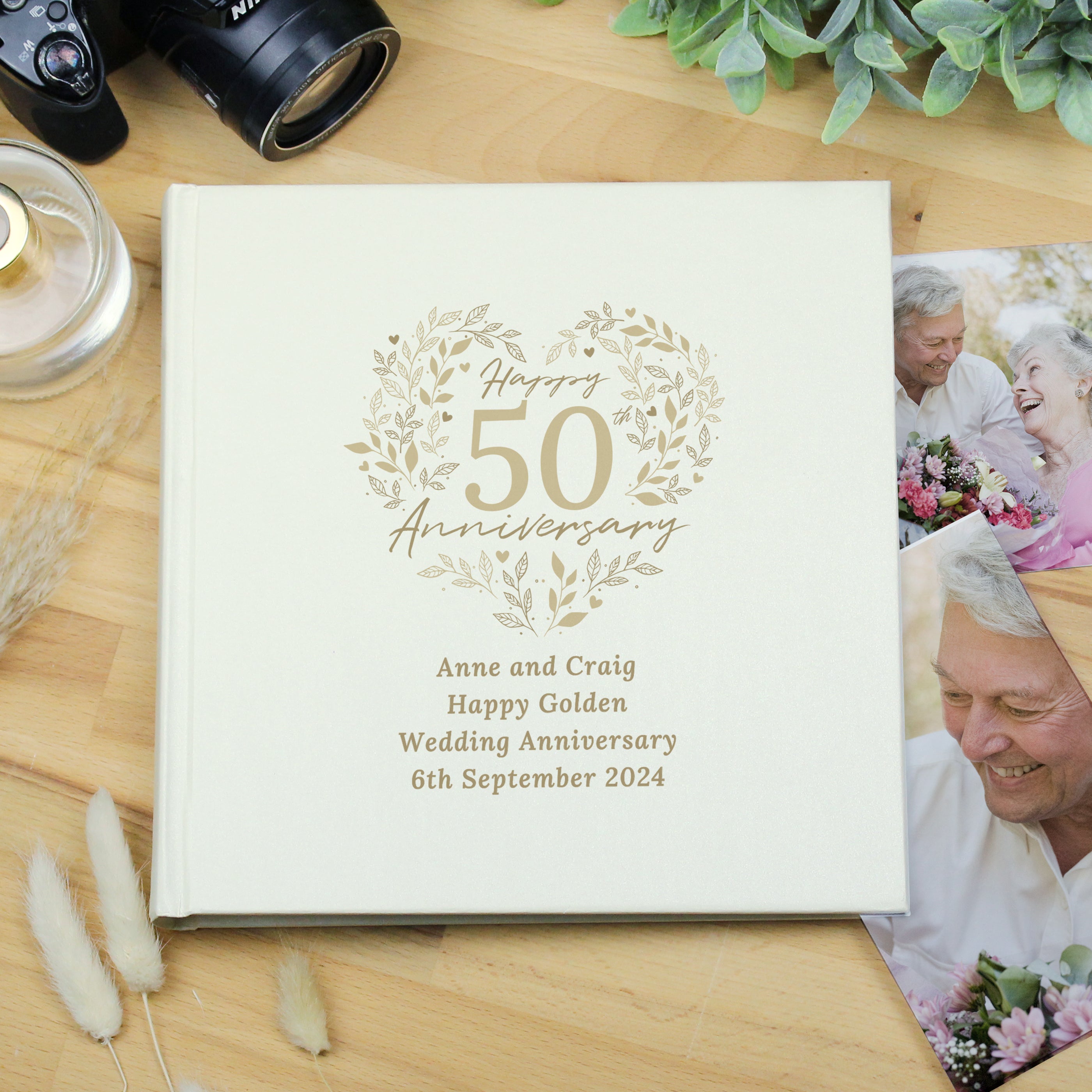 Personalised 50th Golden Wedding Anniversary Photo Album - gift & personalise