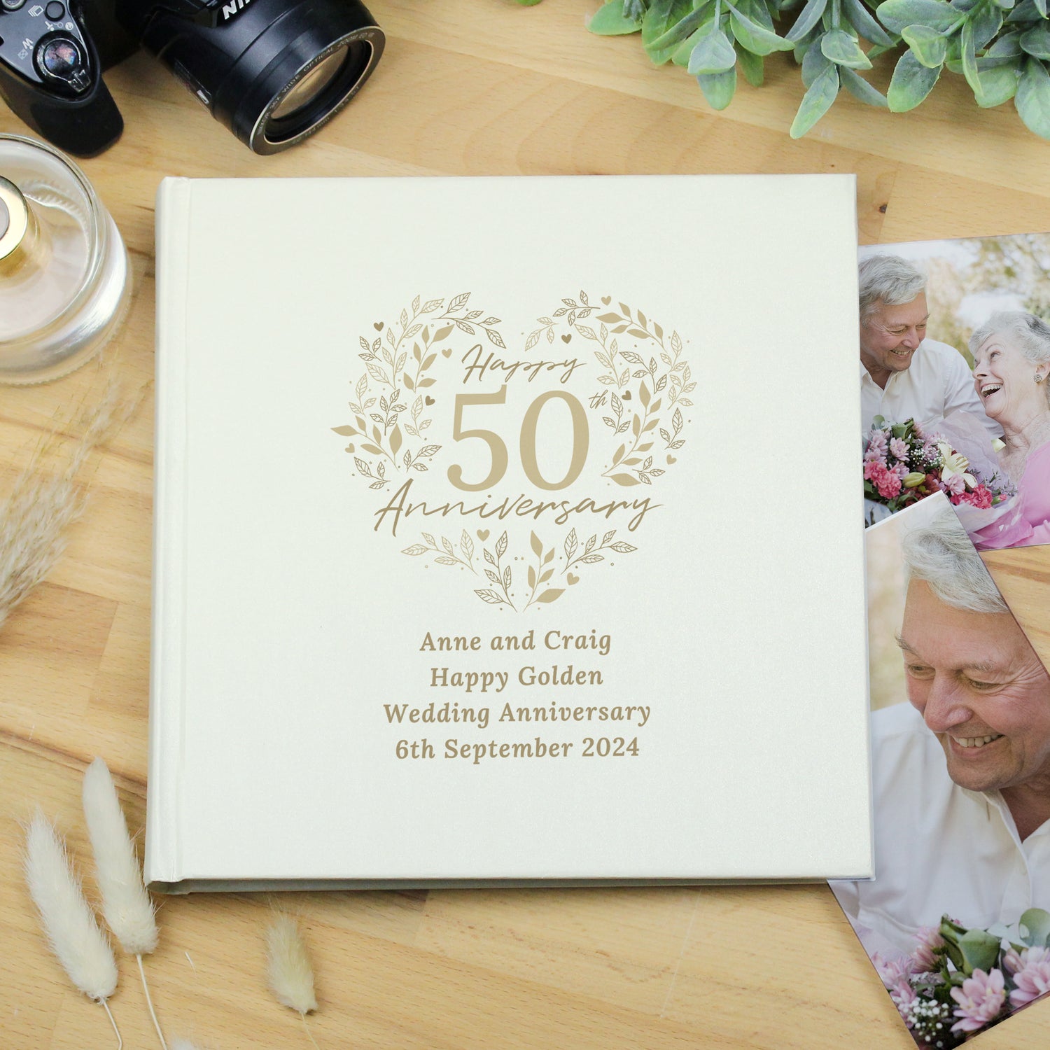 Personalised 50th Golden Wedding Anniversary Photo Album - gift & personalise