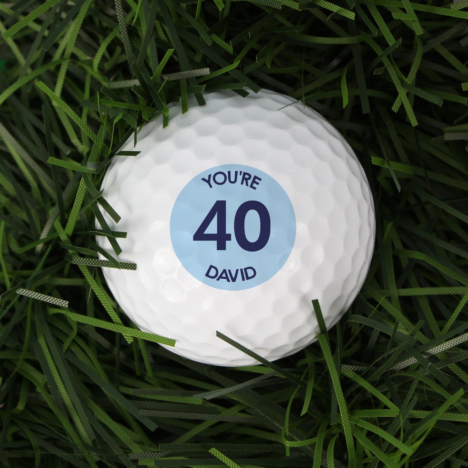 Personalised Blue Big Age Golf Ball - gift & personalise