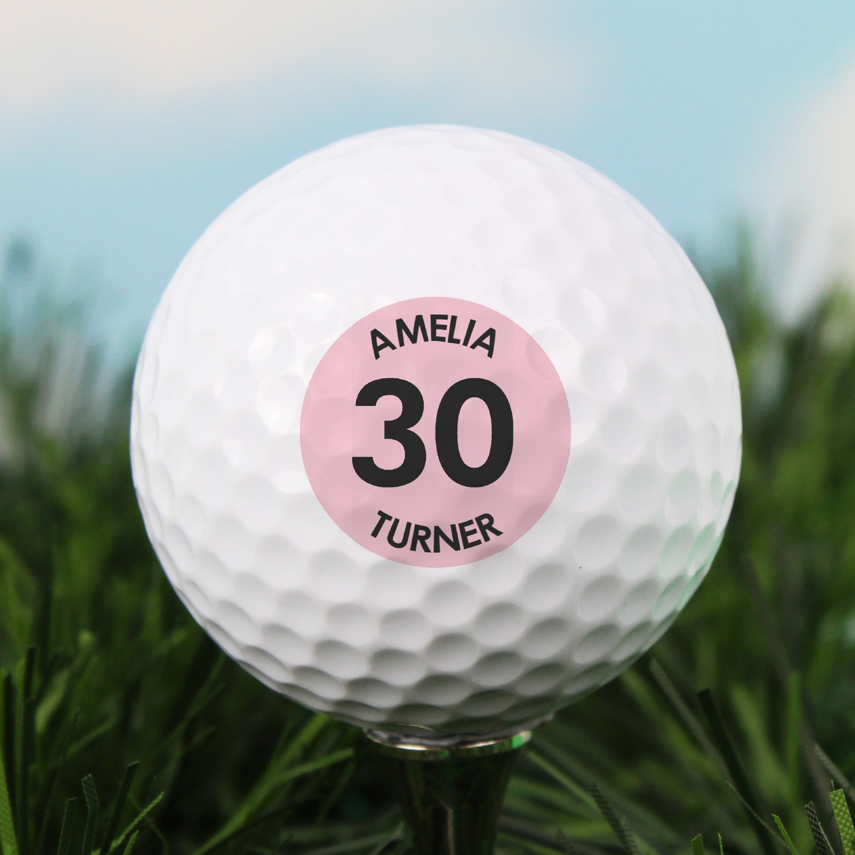 Personalised Pink Big Age Golf Ball - gift & personalise