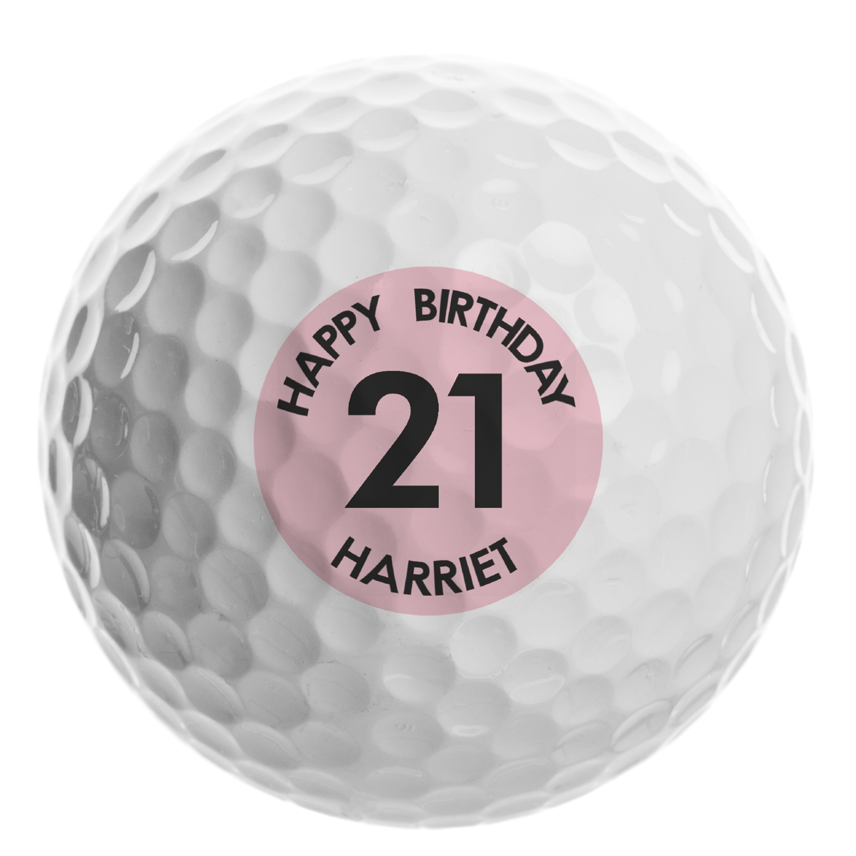 Personalised Pink Big Age Golf Ball - gift & personalise