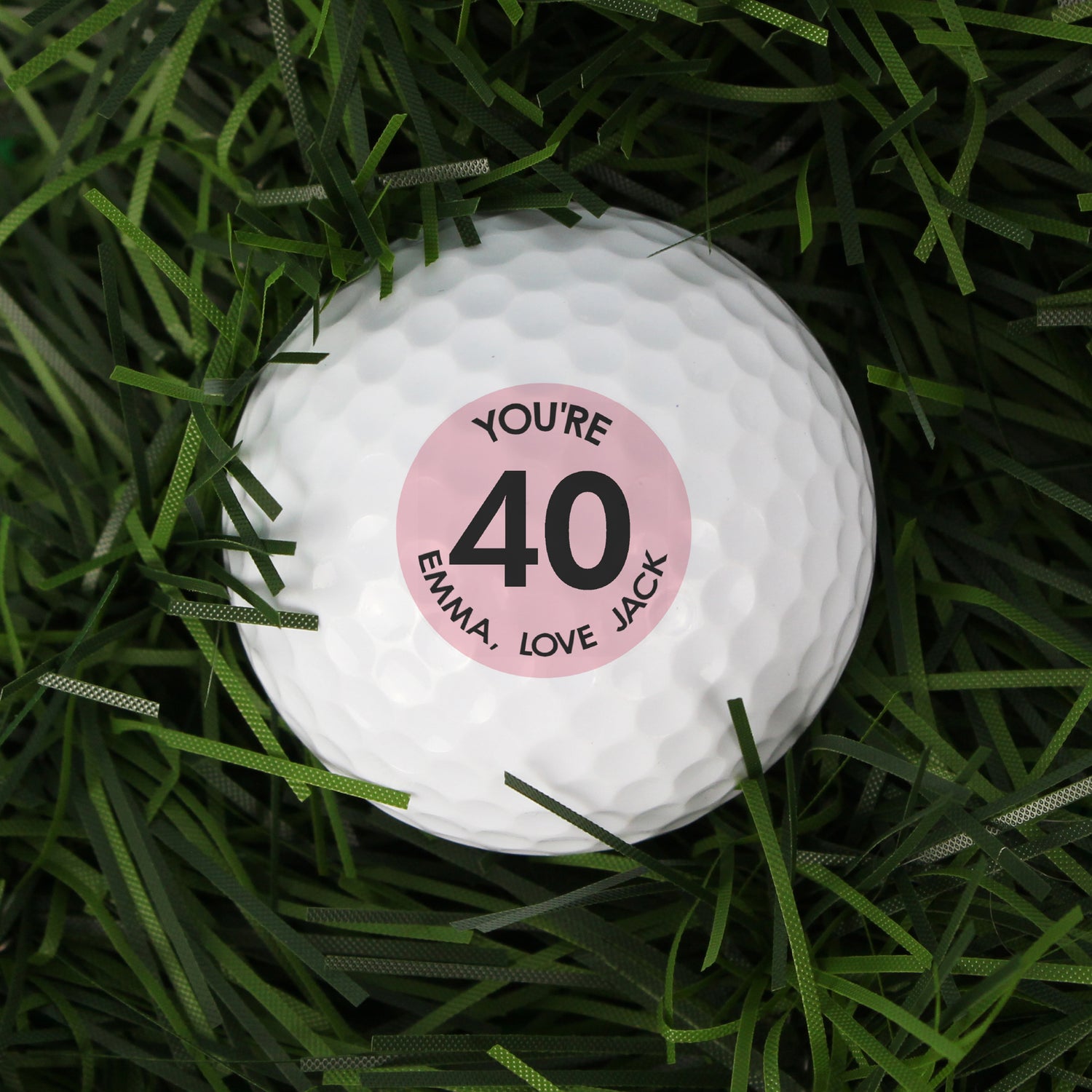 Personalised Pink Big Age Golf Ball - gift & personalise