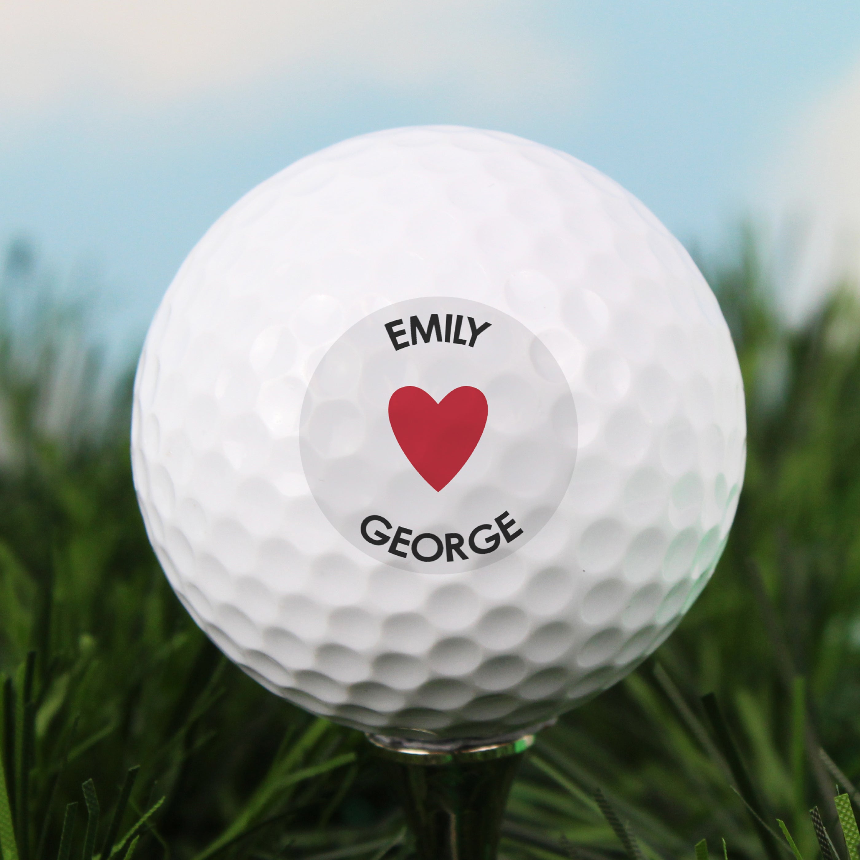 Personalised Heart Golf Ball - gift & personalise