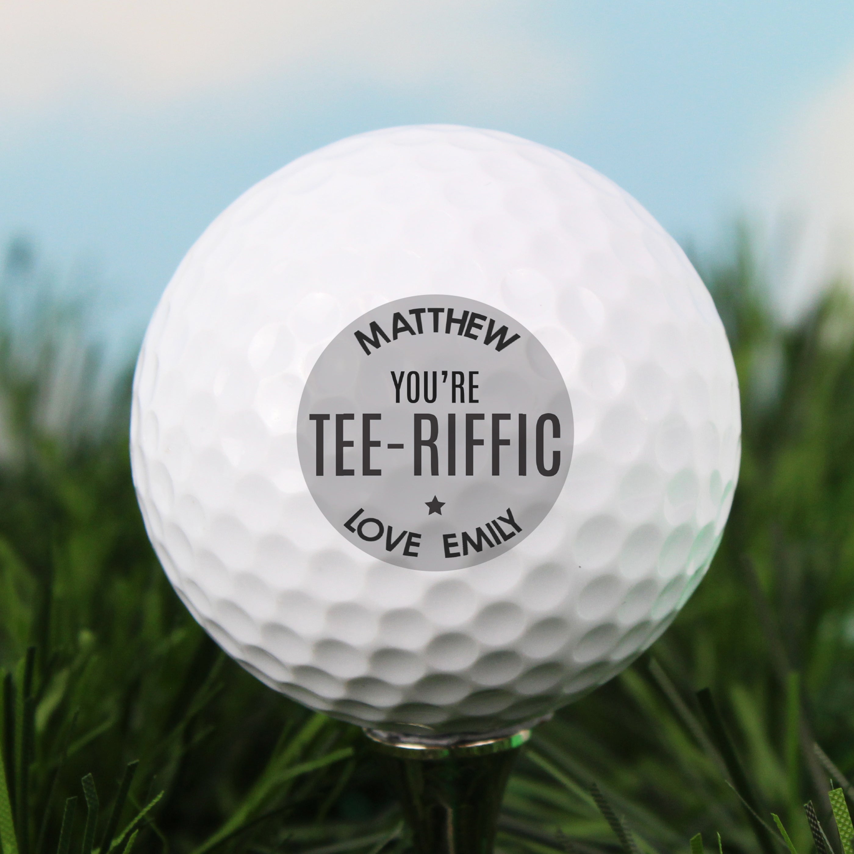 Personalised Tee-riffic Golf Ball - gift & personalise