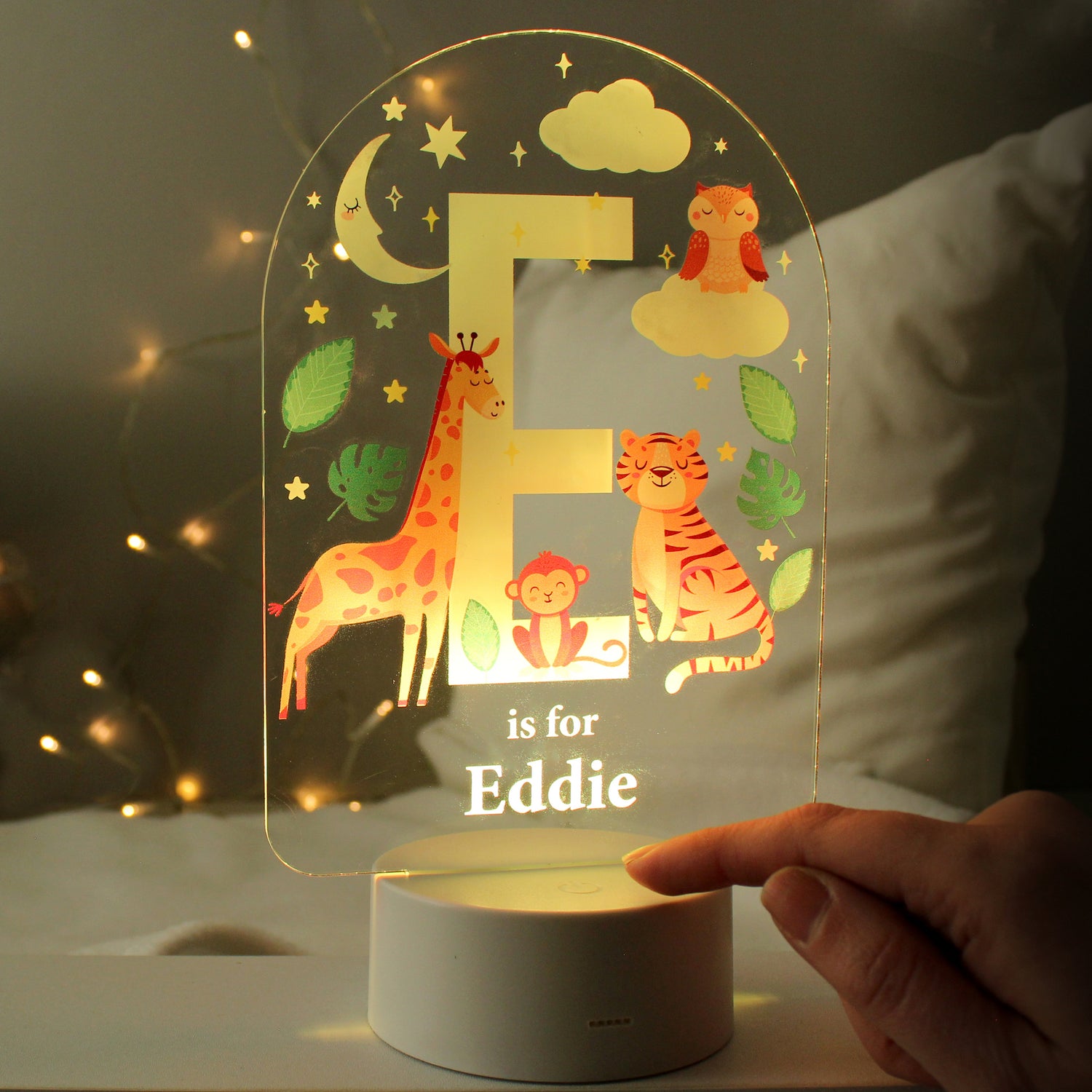 Personalised Animal Alphabet LED Colour Changing Night Light - gift & personalise