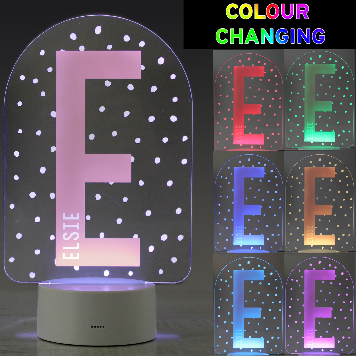 Personalised Initial LED Colour Changing Night Light - gift & personalise