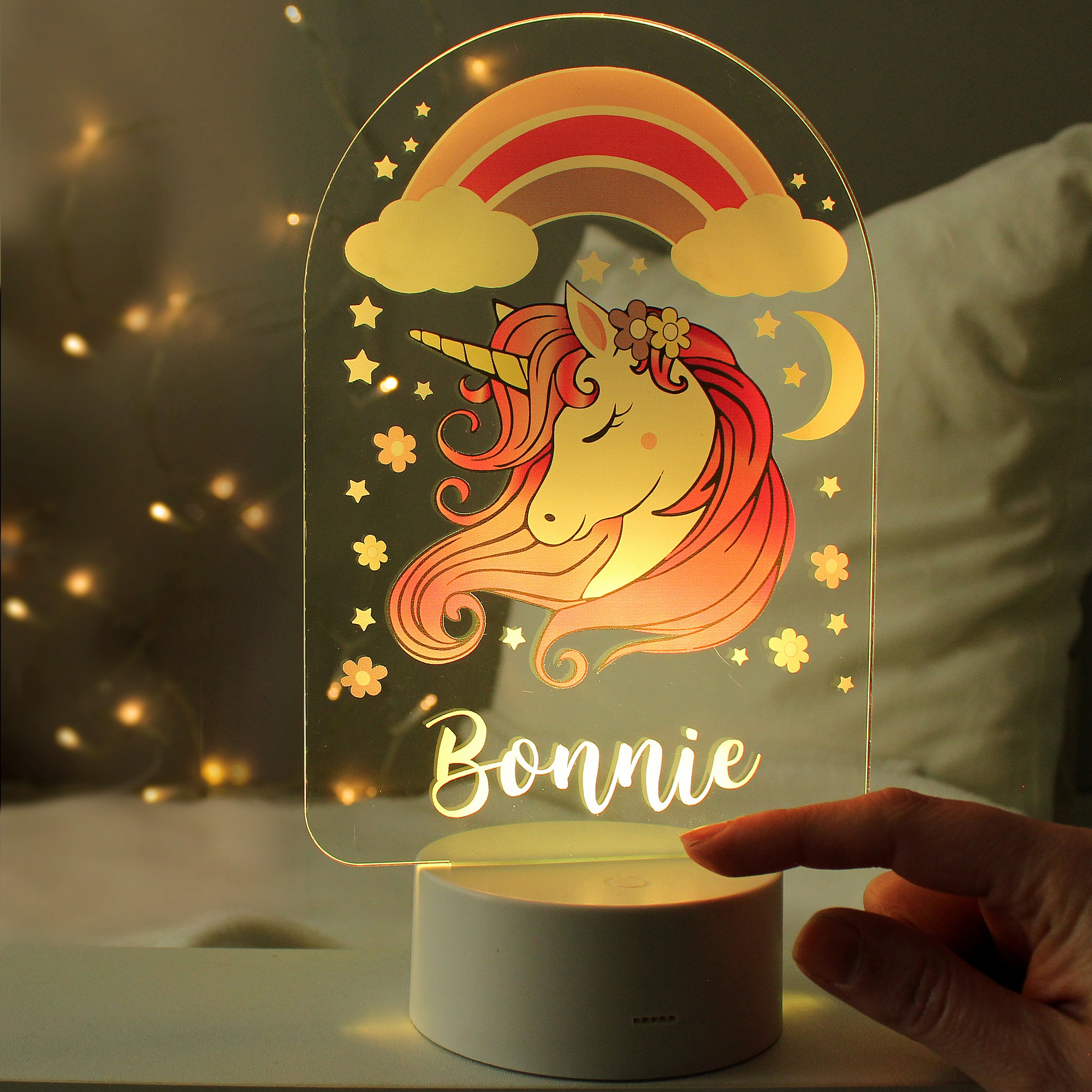 Personalised Pink Unicorn LED Colour Changing Night Light - gift & personalise