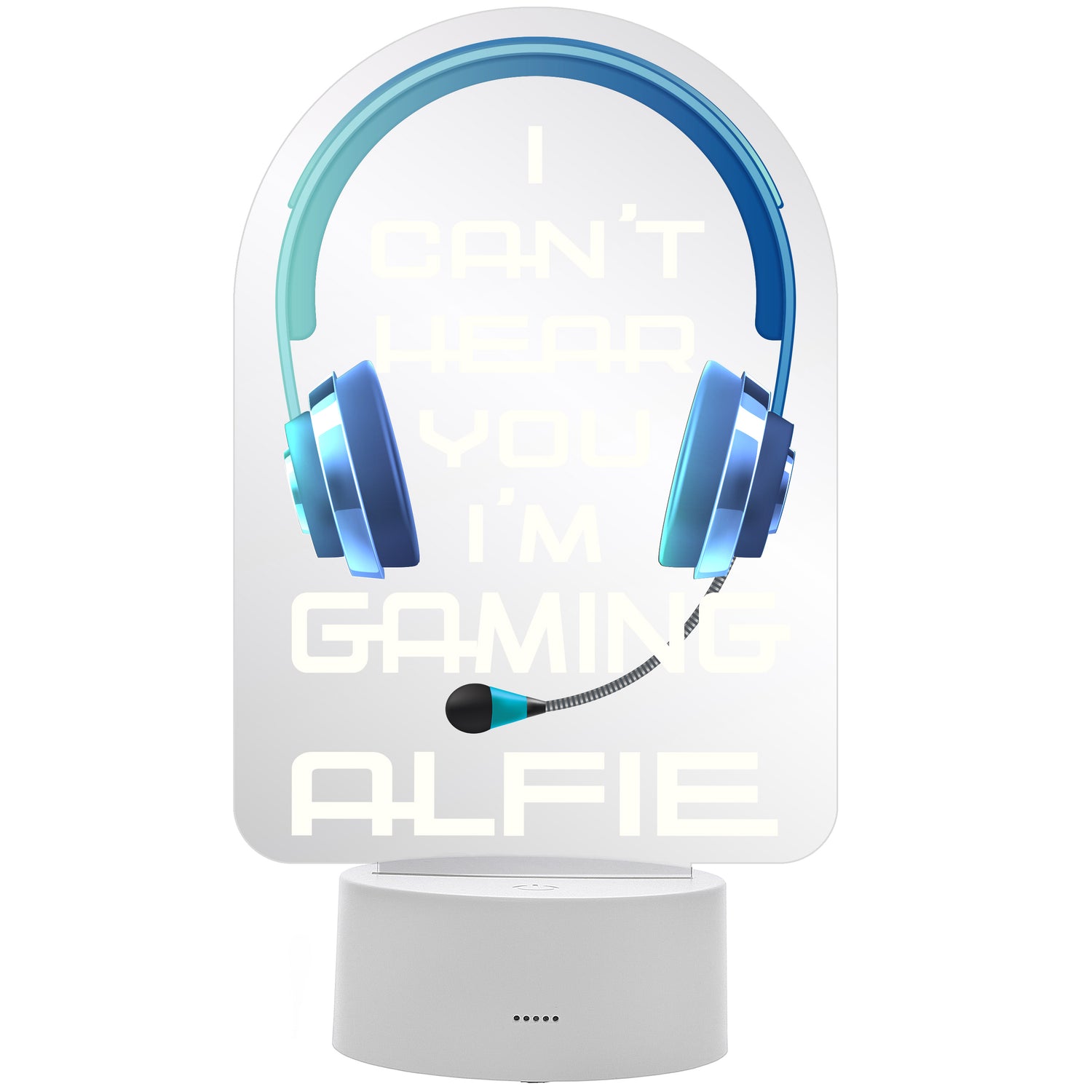 Personalised Blue Gaming LED Colour Changing Night Light - gift & personalise