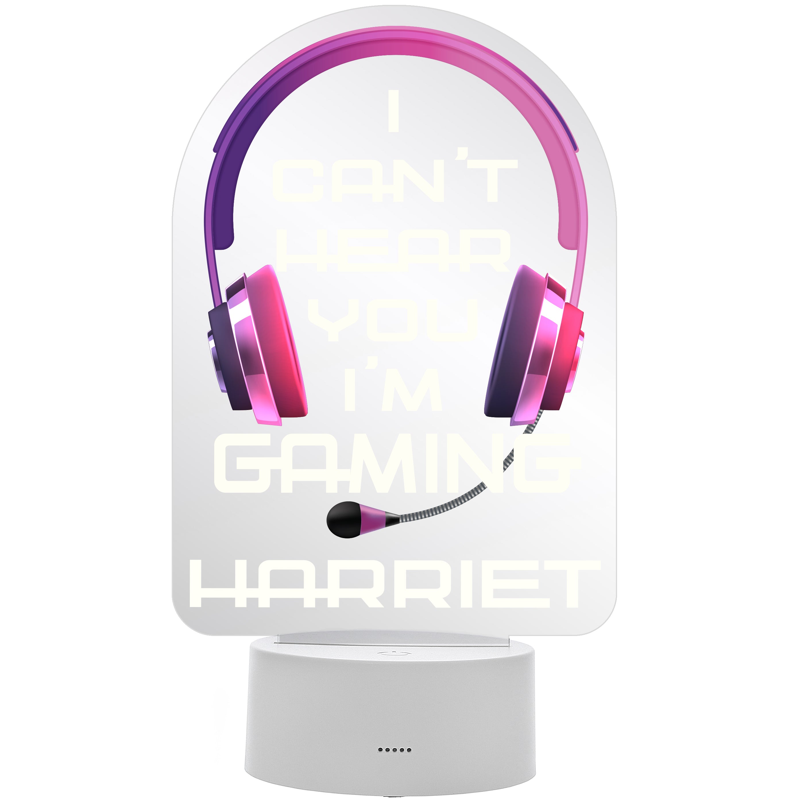 Personalised Pink Gaming LED Colour Changing Night Light - gift & personalise