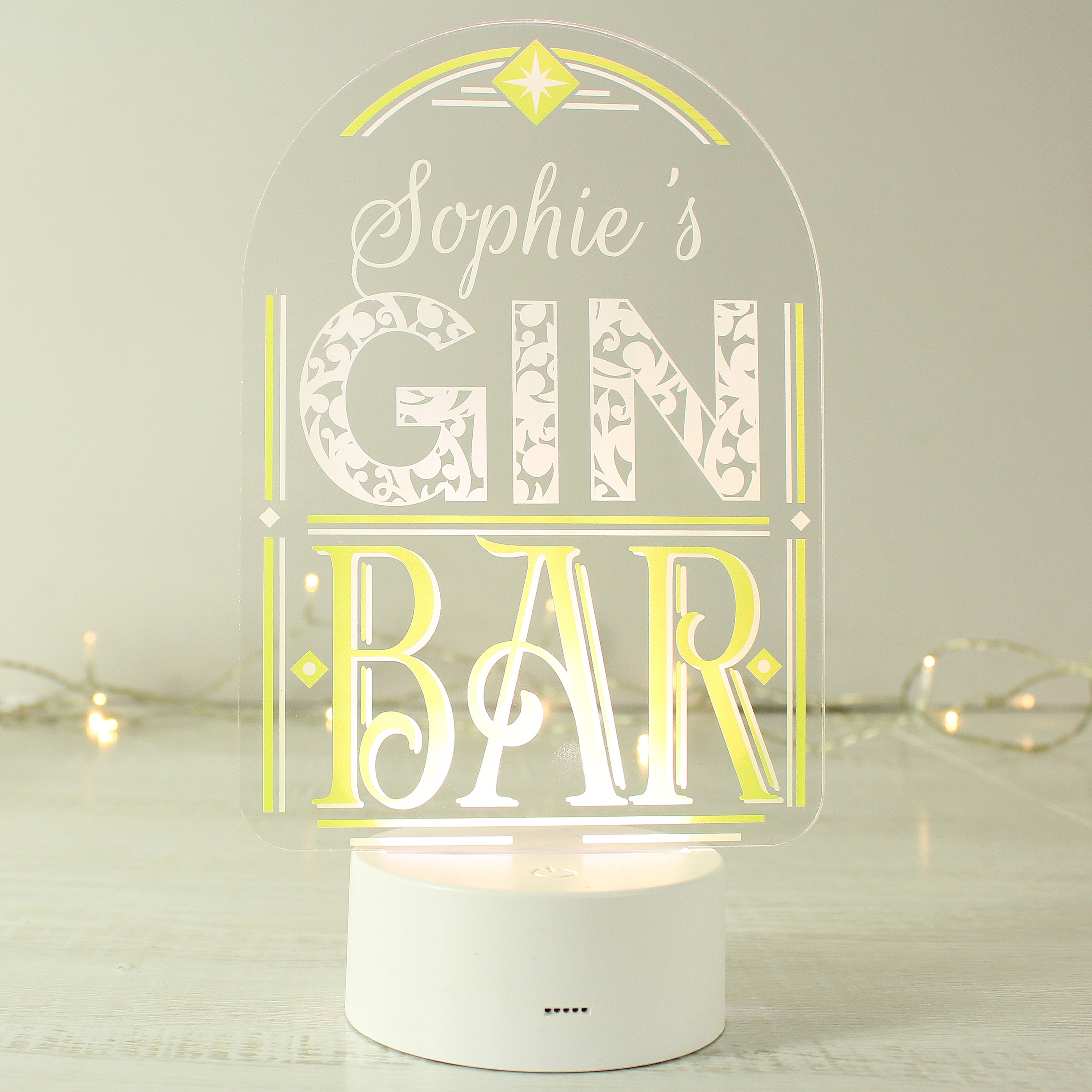 Personalised LED Colour Changing Gin Bar Sign - gift & personalise