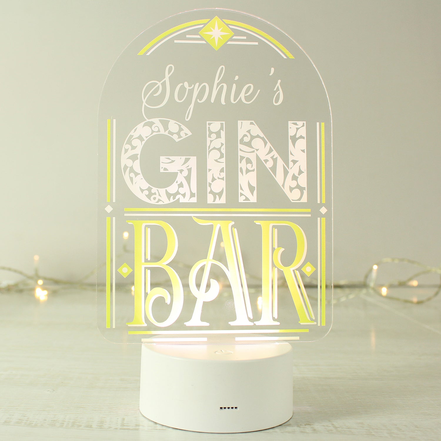 Personalised LED Colour Changing Gin Bar Sign - gift & personalise