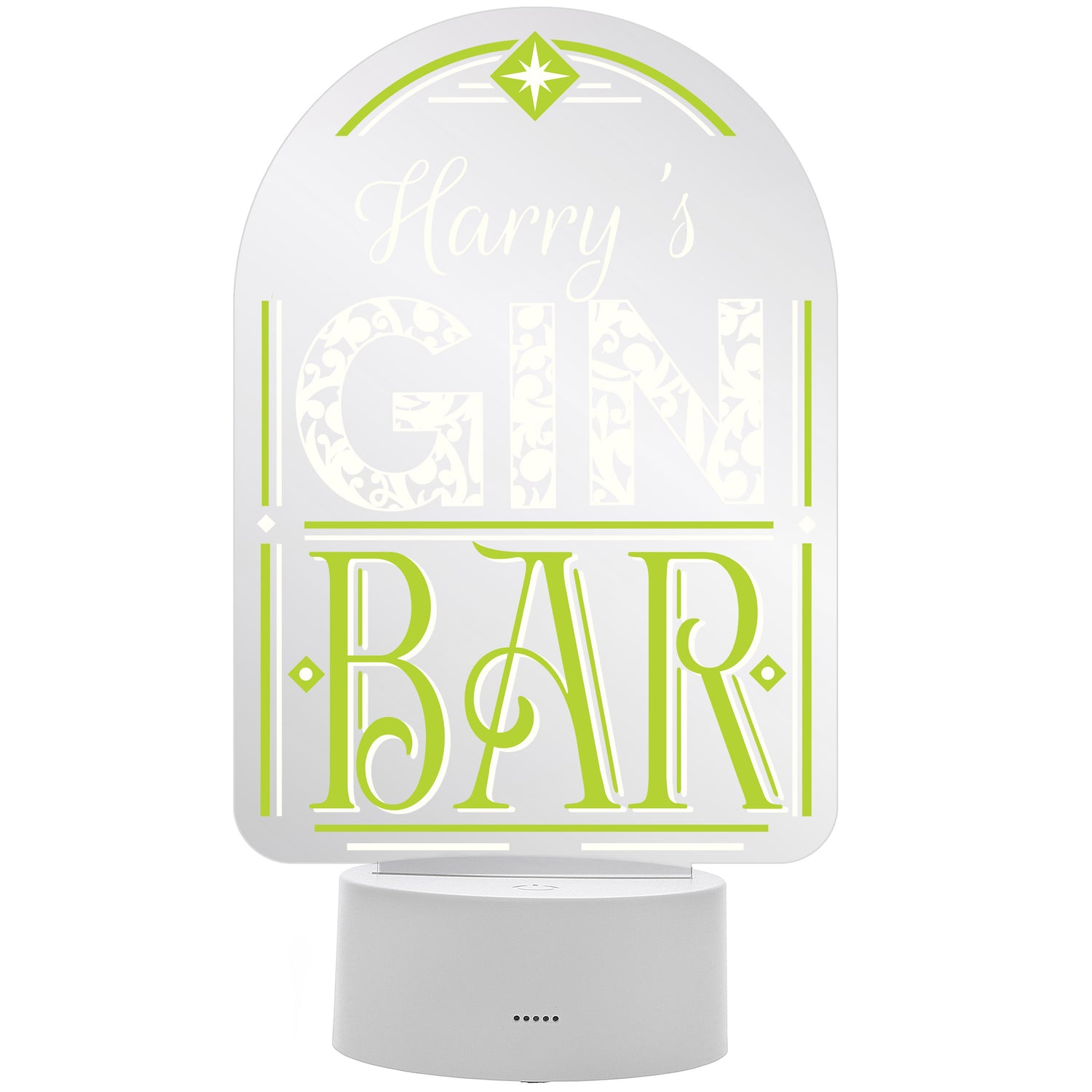 Personalised LED Colour Changing Gin Bar Sign - gift & personalise