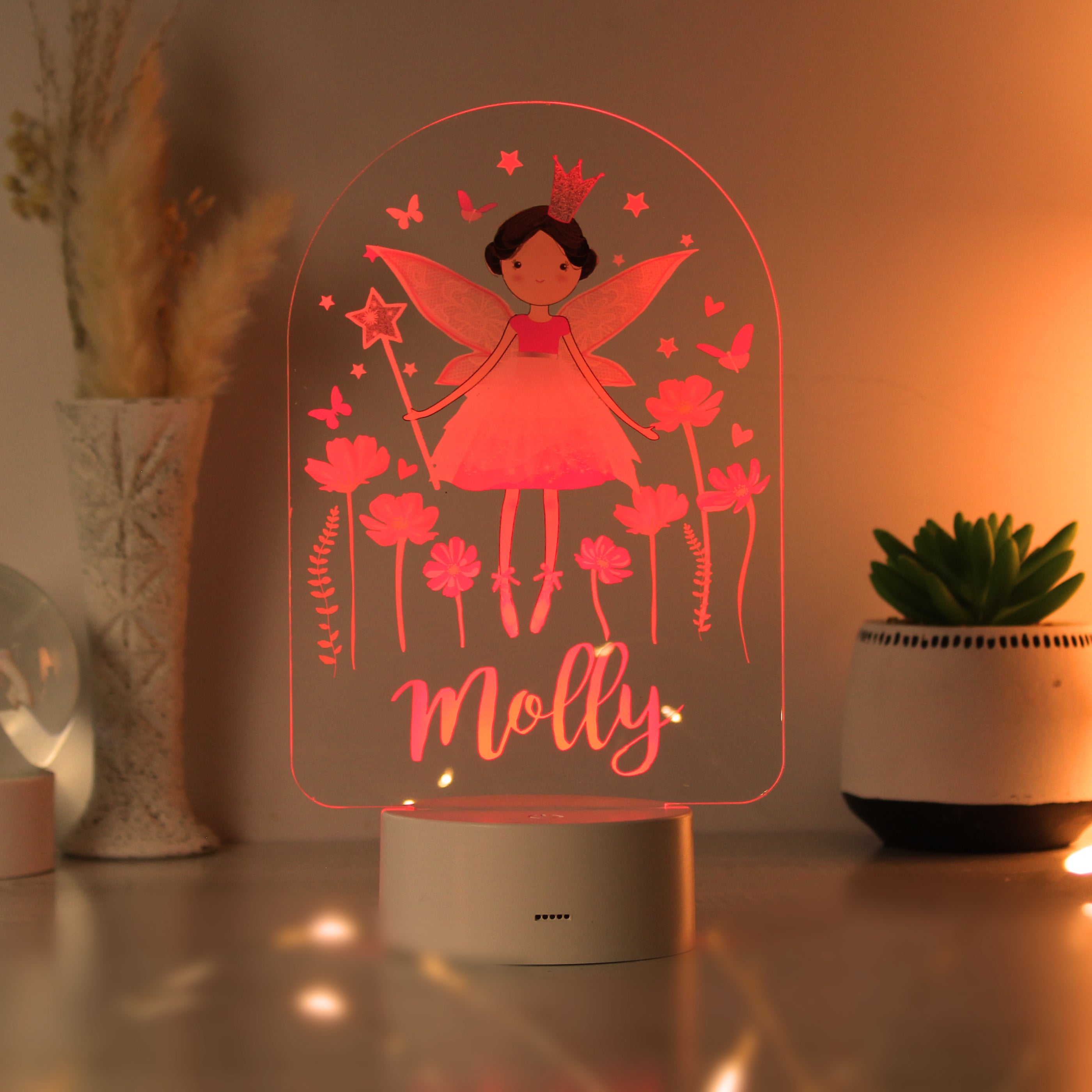 Personalised Fairy LED Colour Changing Night Light - gift & personalise