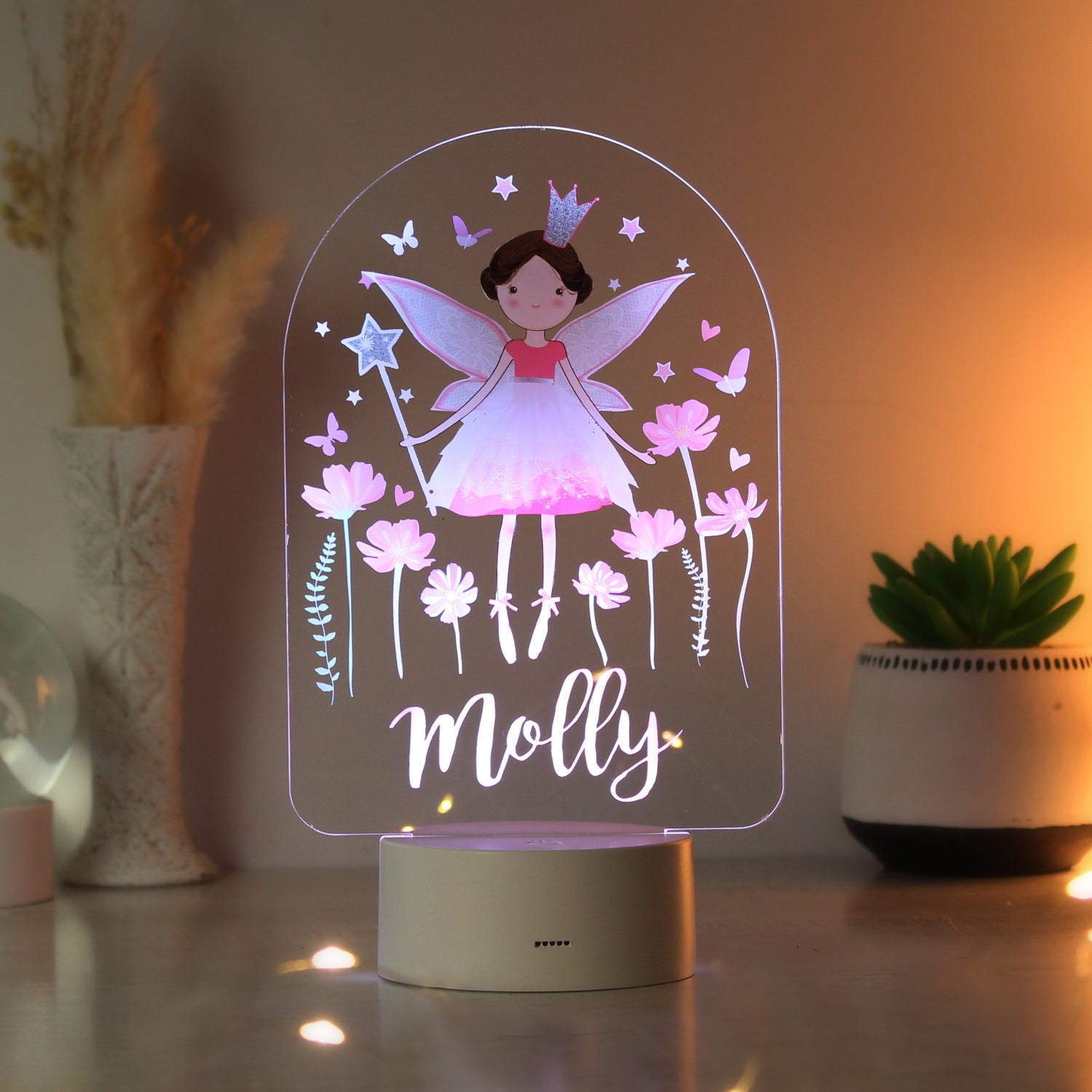 Personalised Fairy LED Colour Changing Night Light - gift & personalise