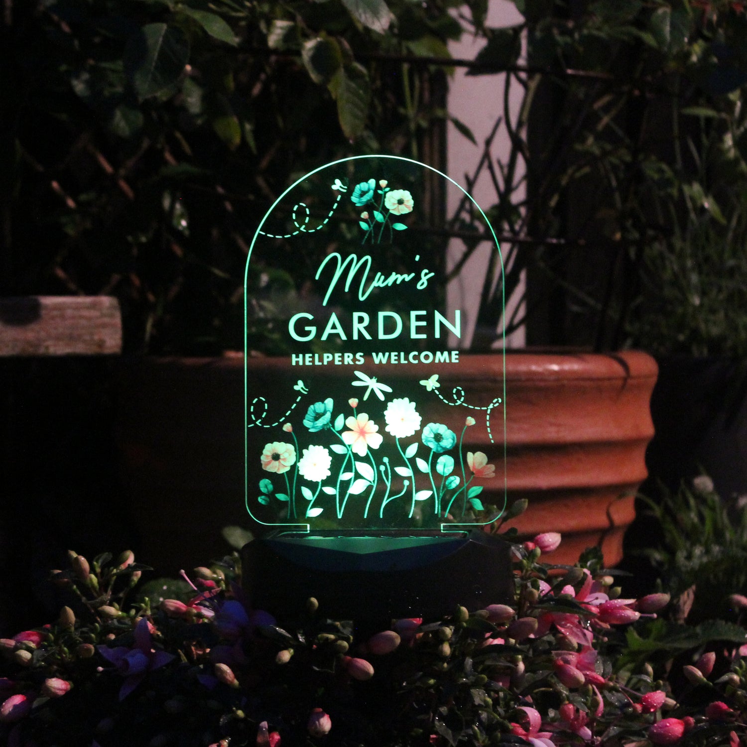 Personalised Flower Garden Outdoor Solar Light - gift & personalise