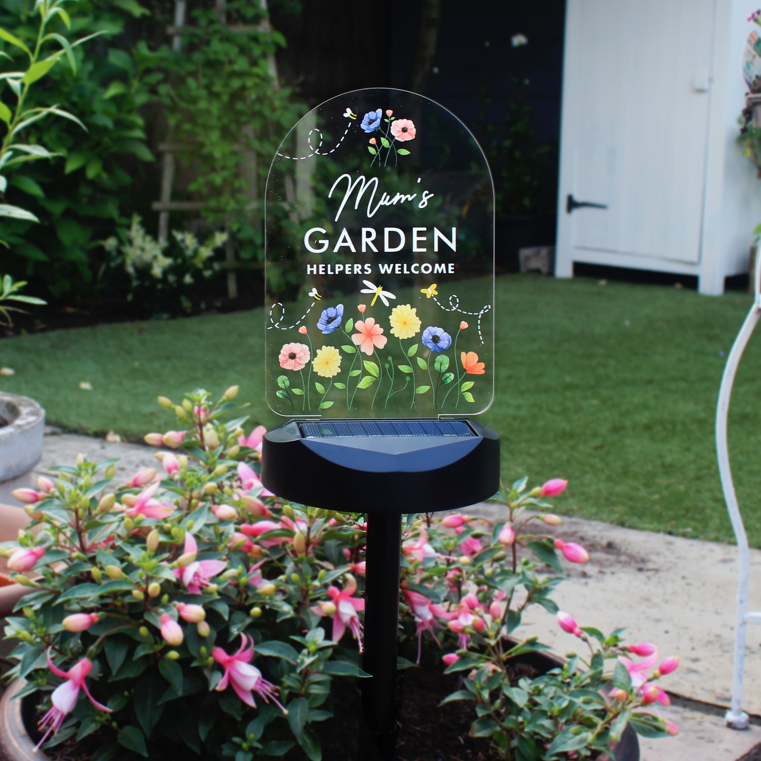 Personalised Flower Garden Outdoor Solar Light - gift & personalise