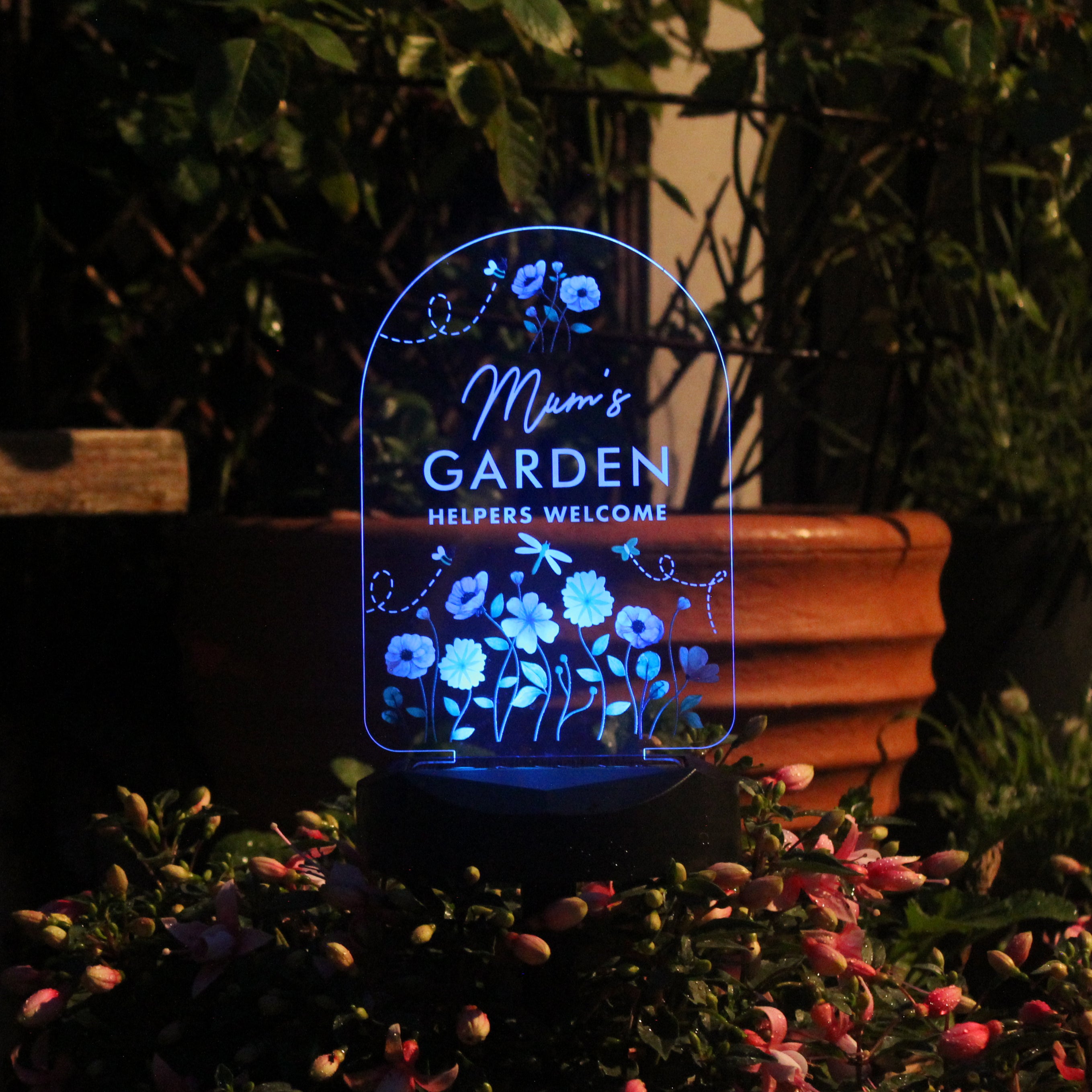 Personalised Flower Garden Outdoor Solar Light - gift & personalise