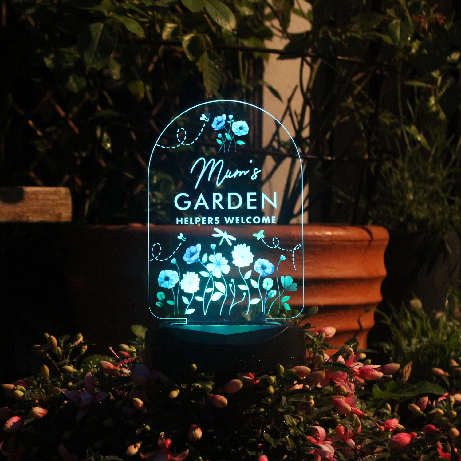 Personalised Flower Garden Outdoor Solar Light - gift & personalise