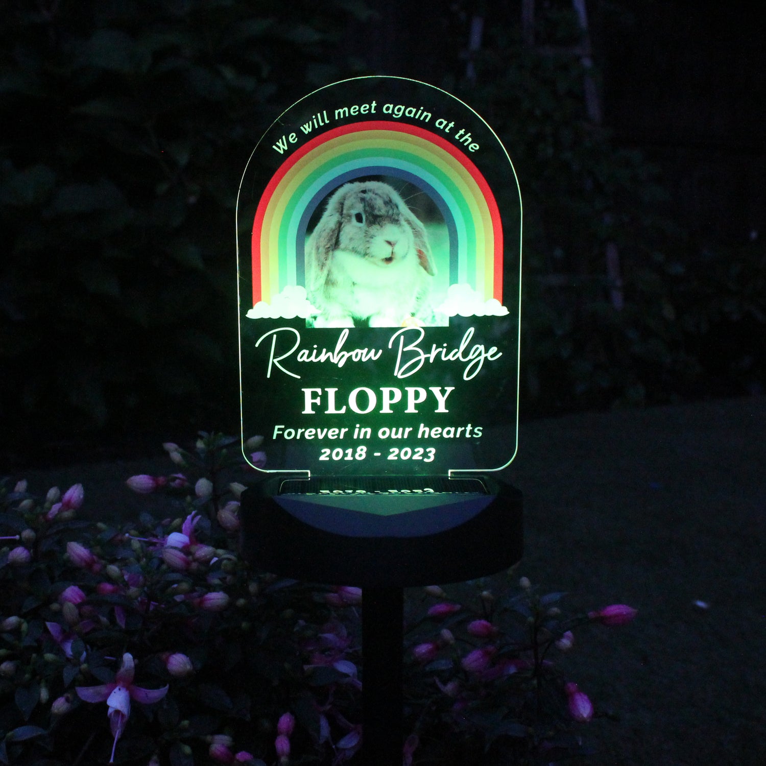 Personalised Rainbow Bridge Pet Memorial Outdoor Solar Light - gift & personalise