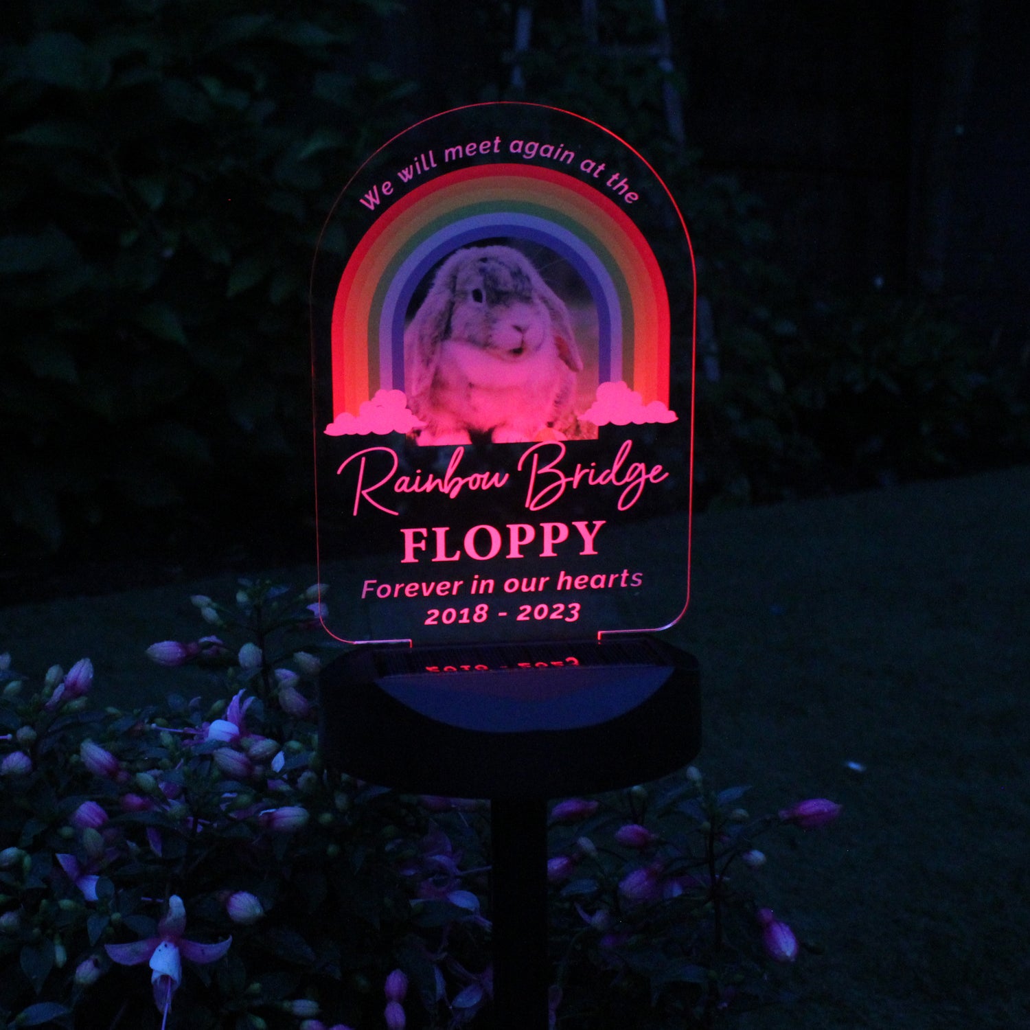 Personalised Rainbow Bridge Pet Memorial Outdoor Solar Light - gift & personalise