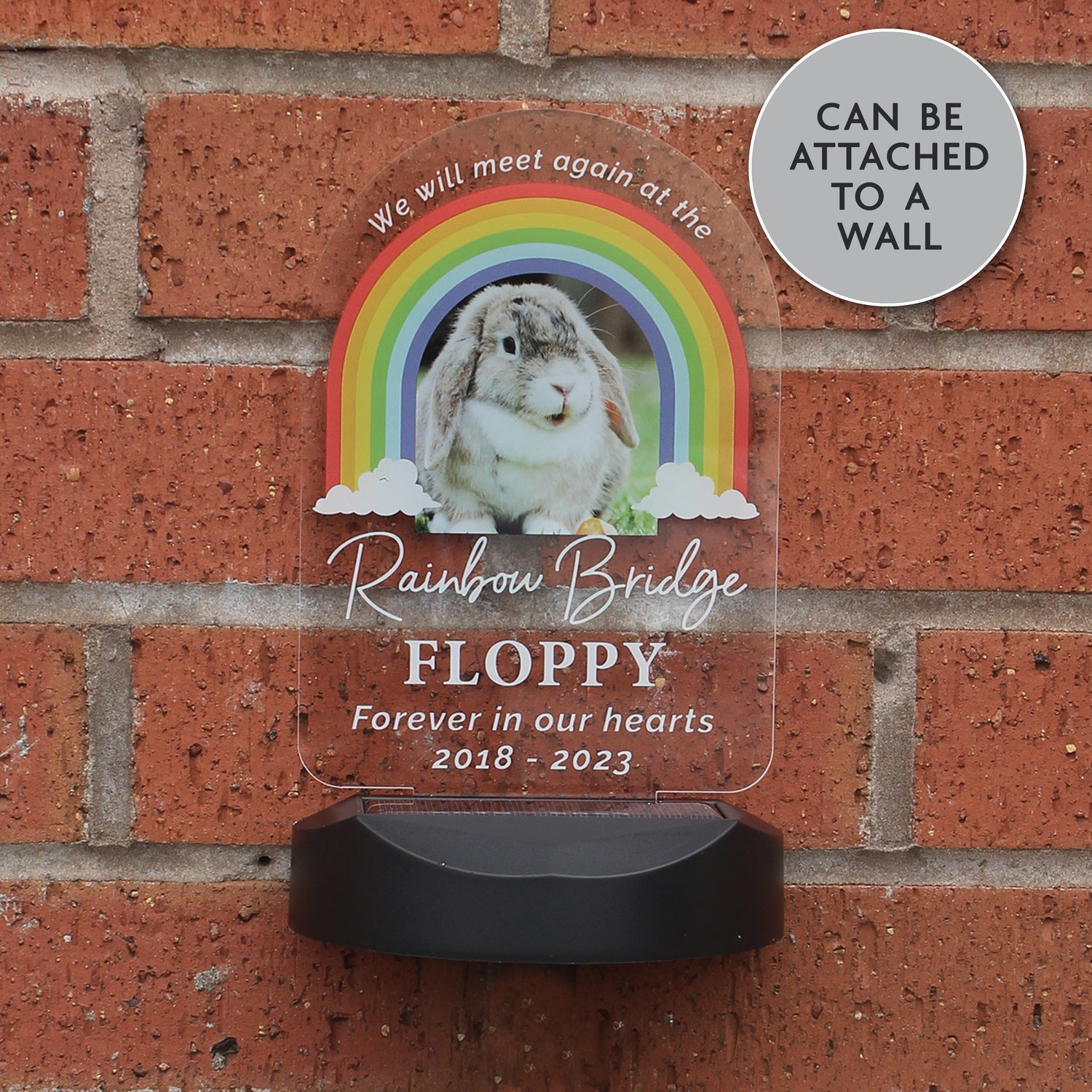 Personalised Rainbow Bridge Pet Memorial Outdoor Solar Light - gift & personalise